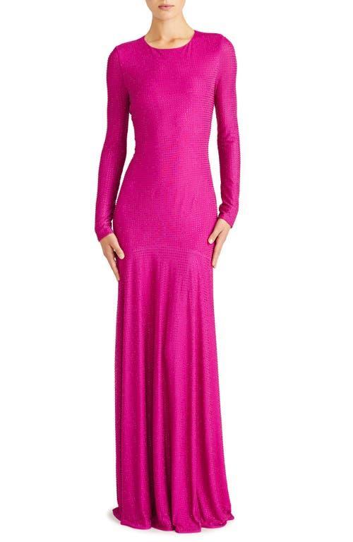 Womens Diana Crystal Diamante Long-Sleeve Gown Product Image