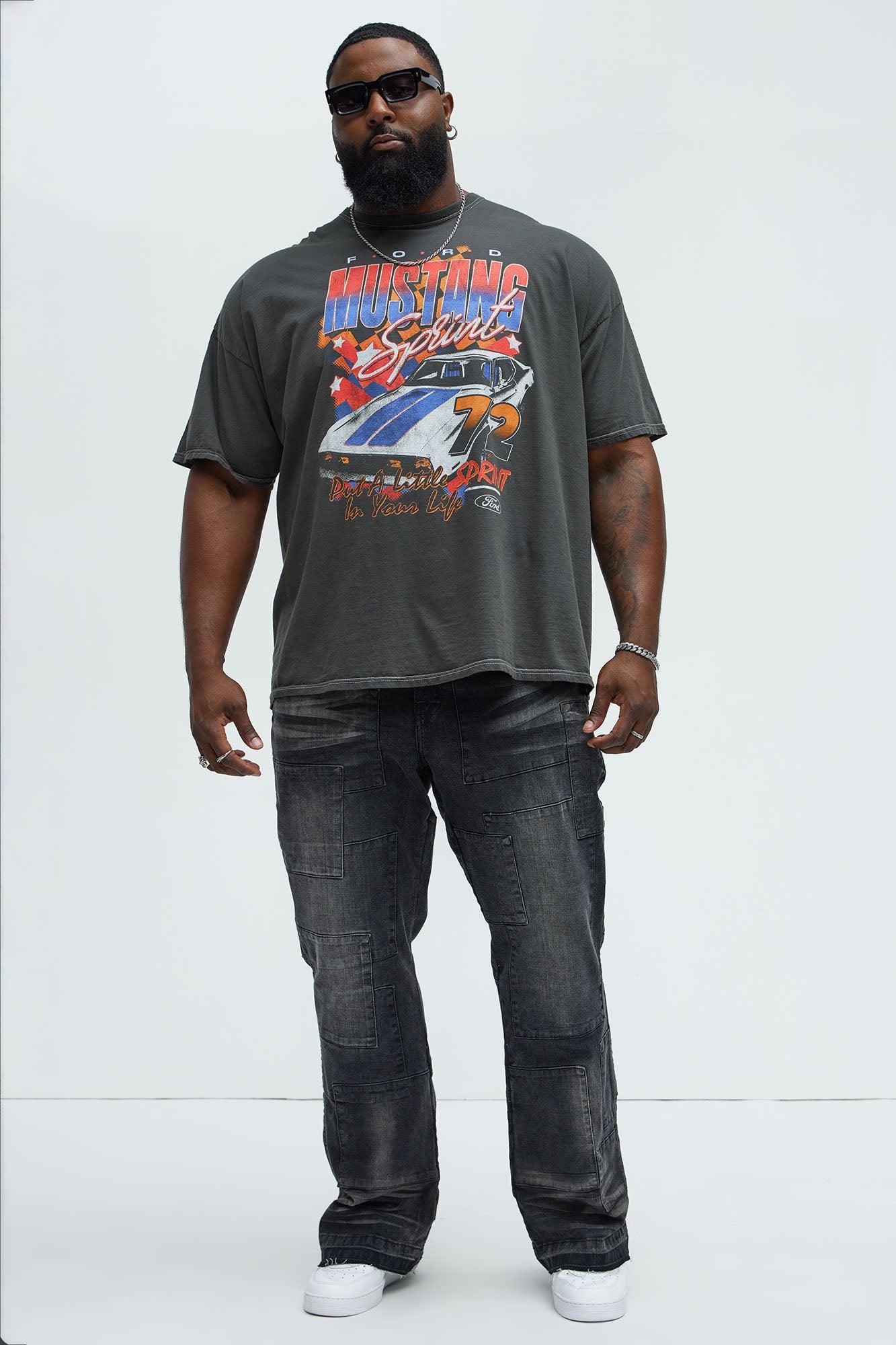 Ford Mustang 72 Sprint Oversized Short Sleeve Tee - Black Product Image