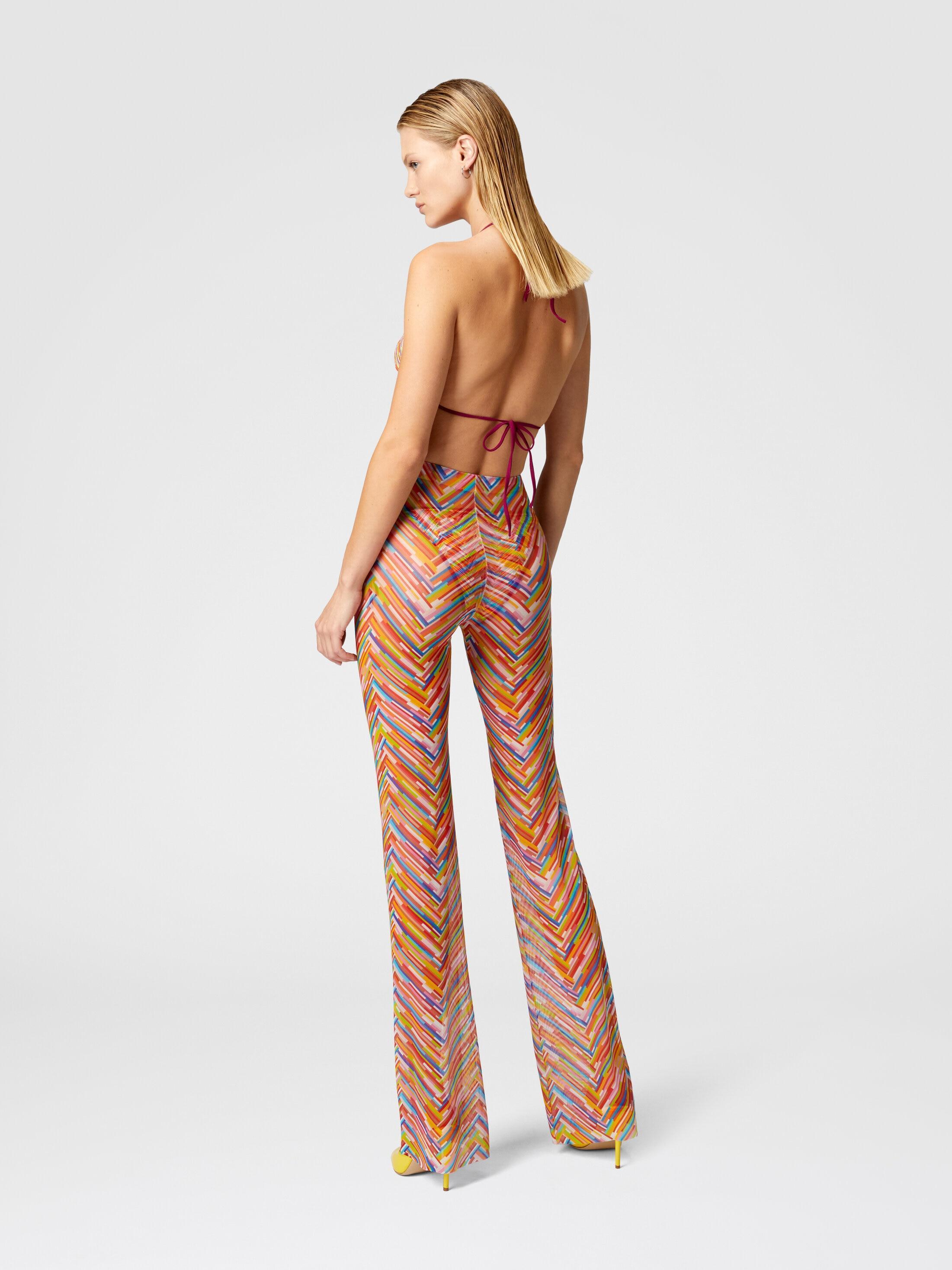 Straight trousers in printed tulle Product Image