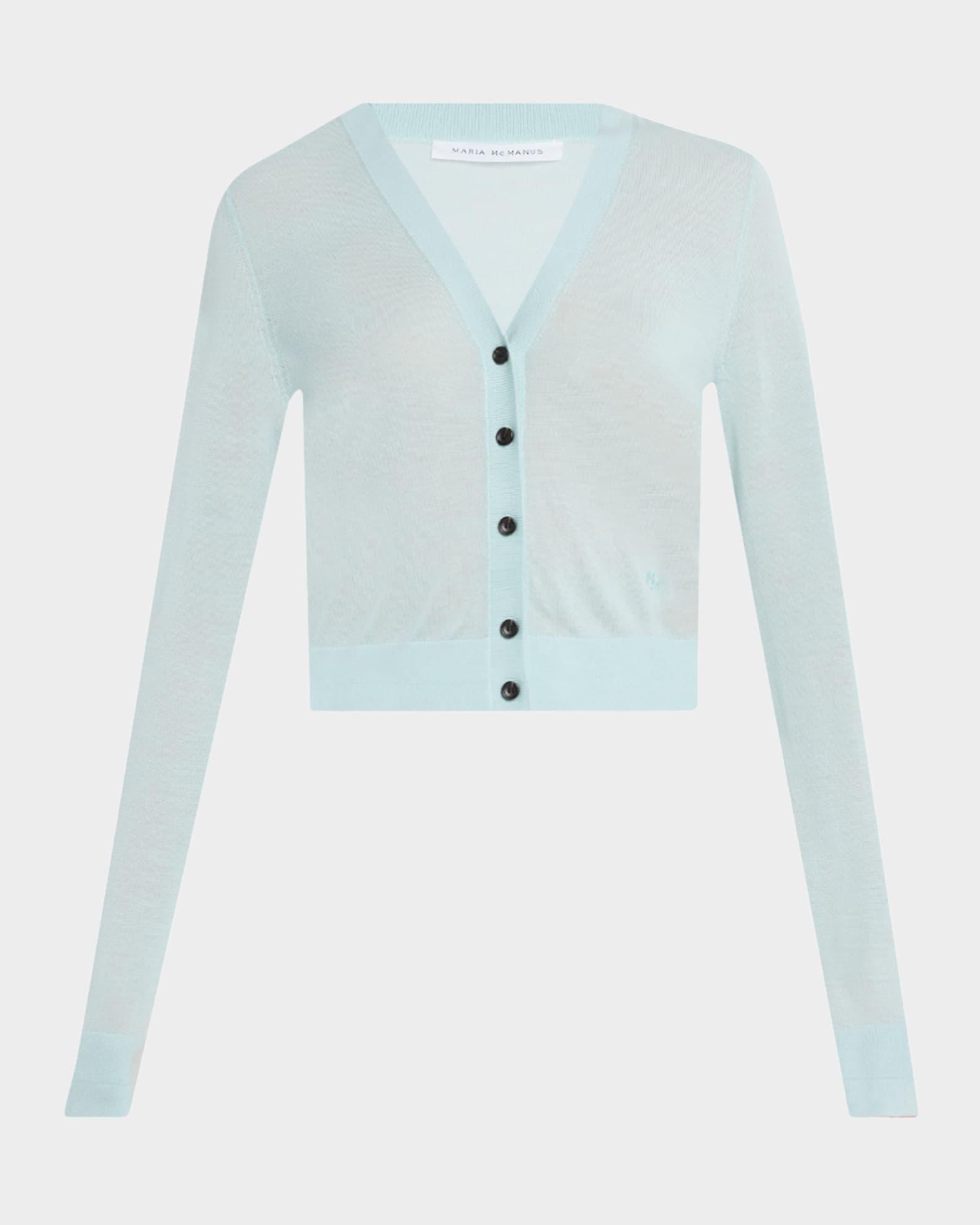 V-Neck Shrunken Cashmere Cardigan Product Image