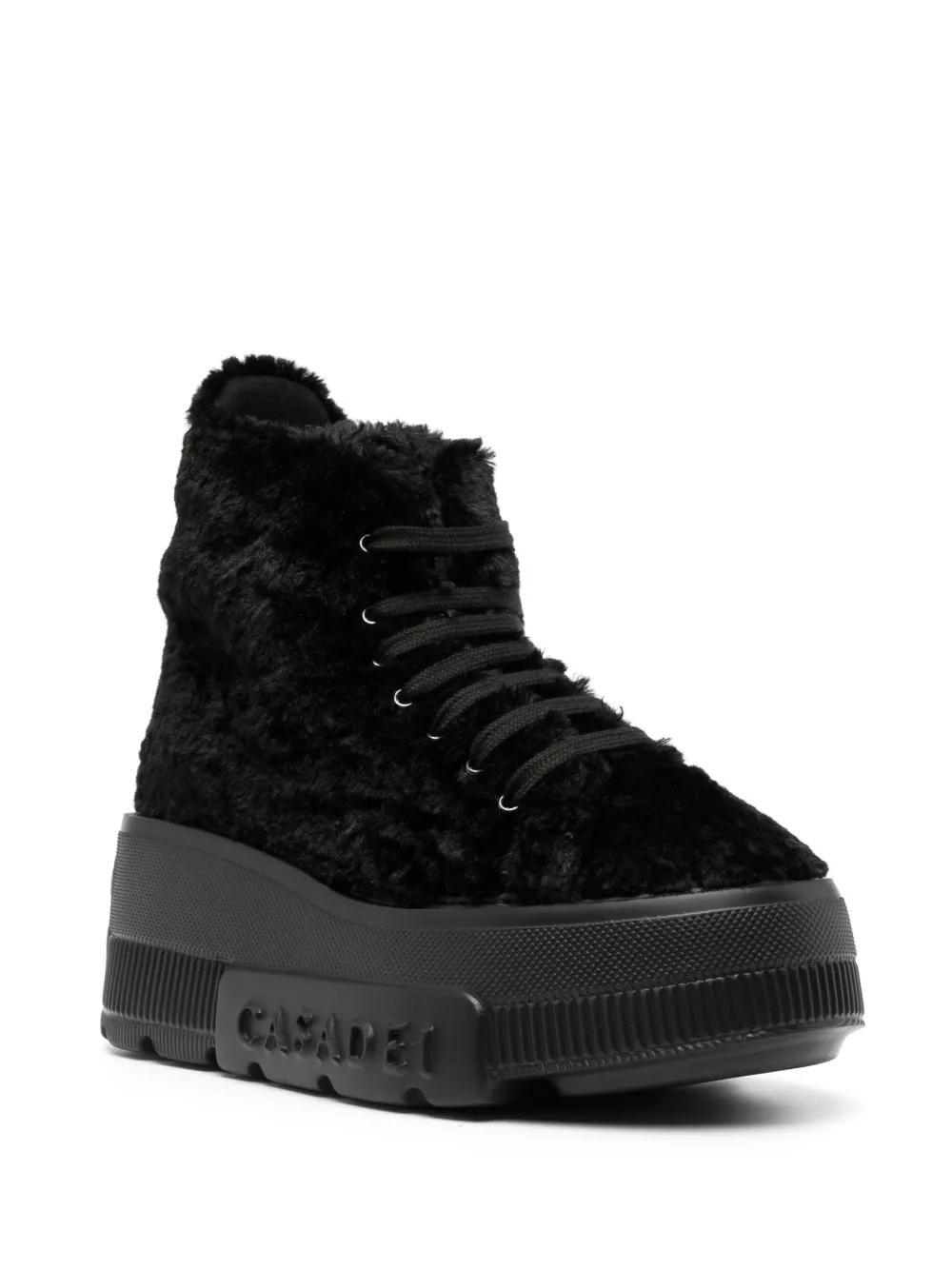 CASADEI Nexus Fleece-texture Sneakers In Black Product Image