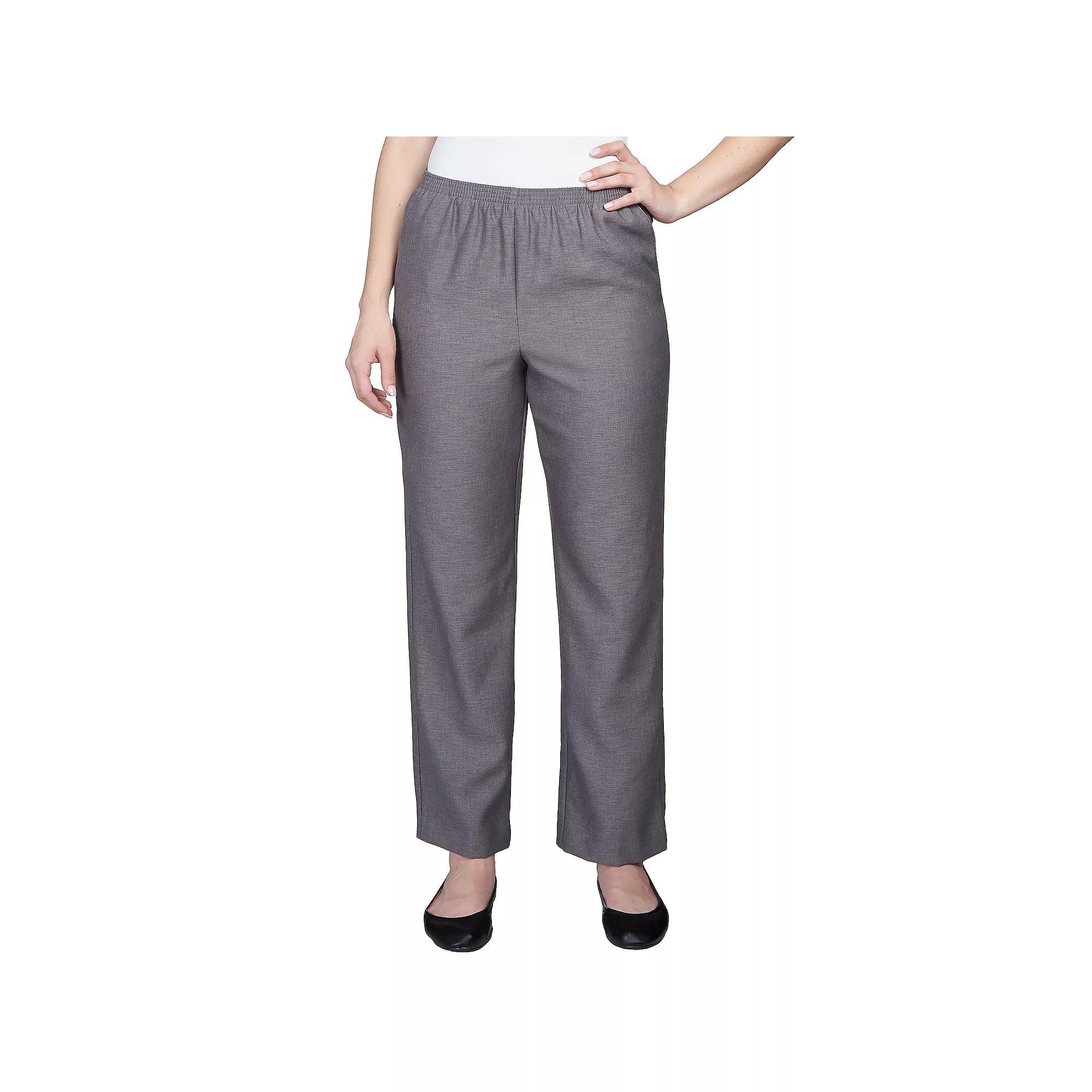 Petite Alfred Dunner Classic Pull-On Straight-Leg Pants, Women's,  Product Image
