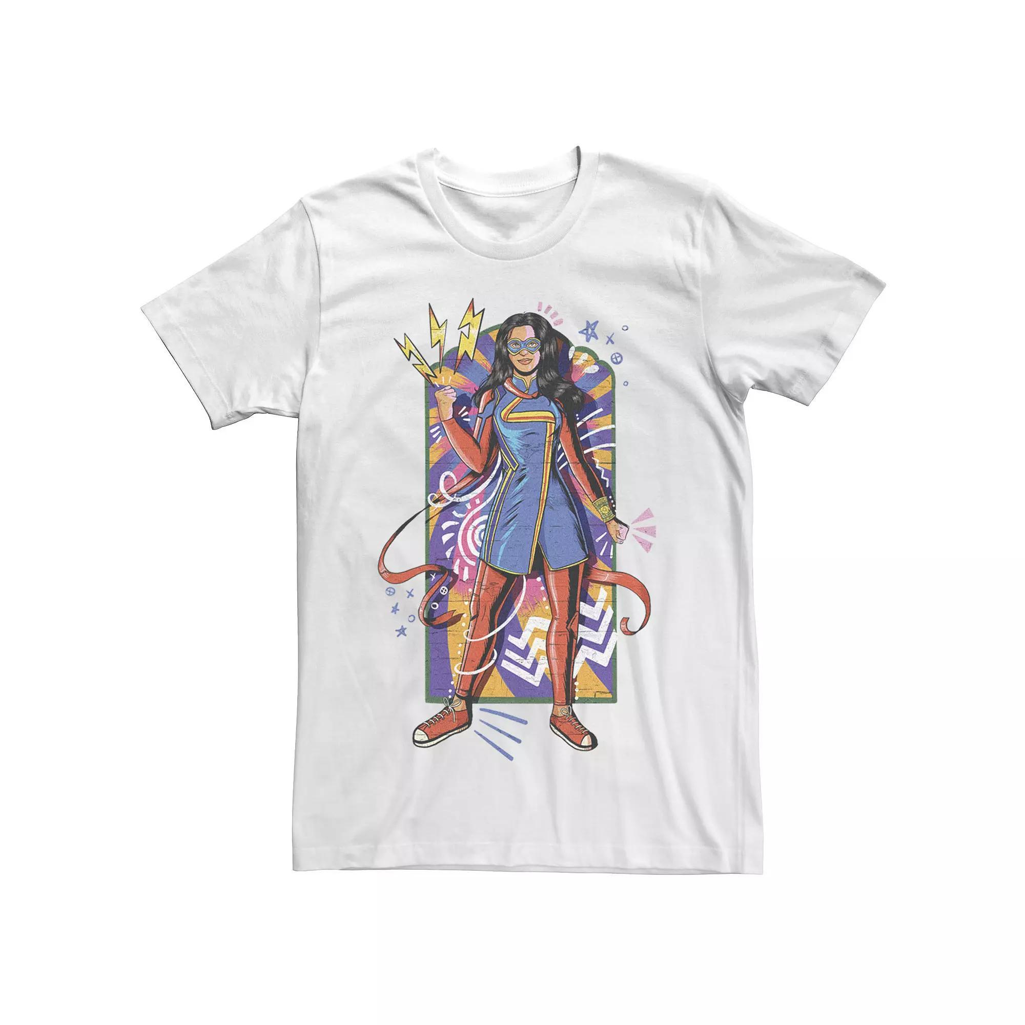 Men's Marvel Ms. Marvel Full Portrait of Kamala Tee, Size: Large, White Product Image