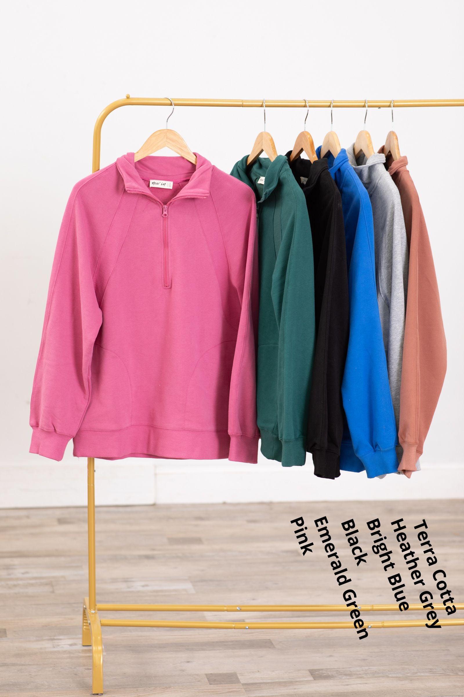 1/2 Zip Mock Neck Sweatshirt Product Image