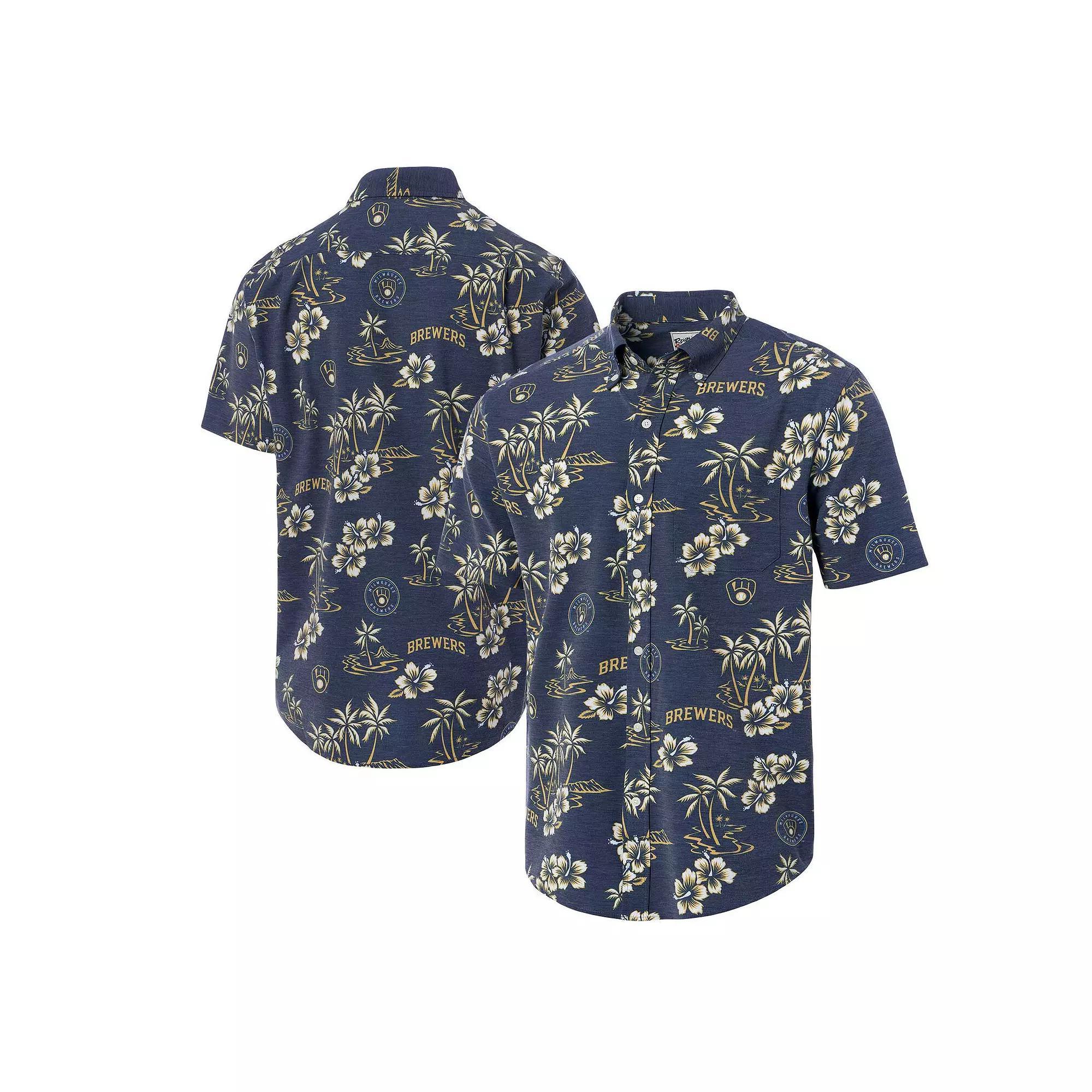 Men's Reyn Spooner Navy Milwaukee Brewers Kekai Button-Down Shirt, Size: Small, Blue Product Image