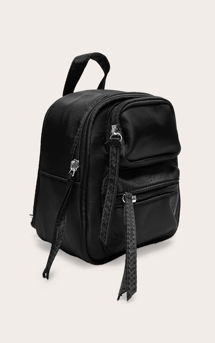 Black Nylon Pocket Mini Backpack Product Image