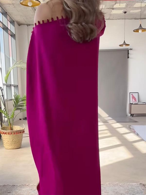 H-Line Loose Buttoned Solid Color Maxi Dresses Product Image