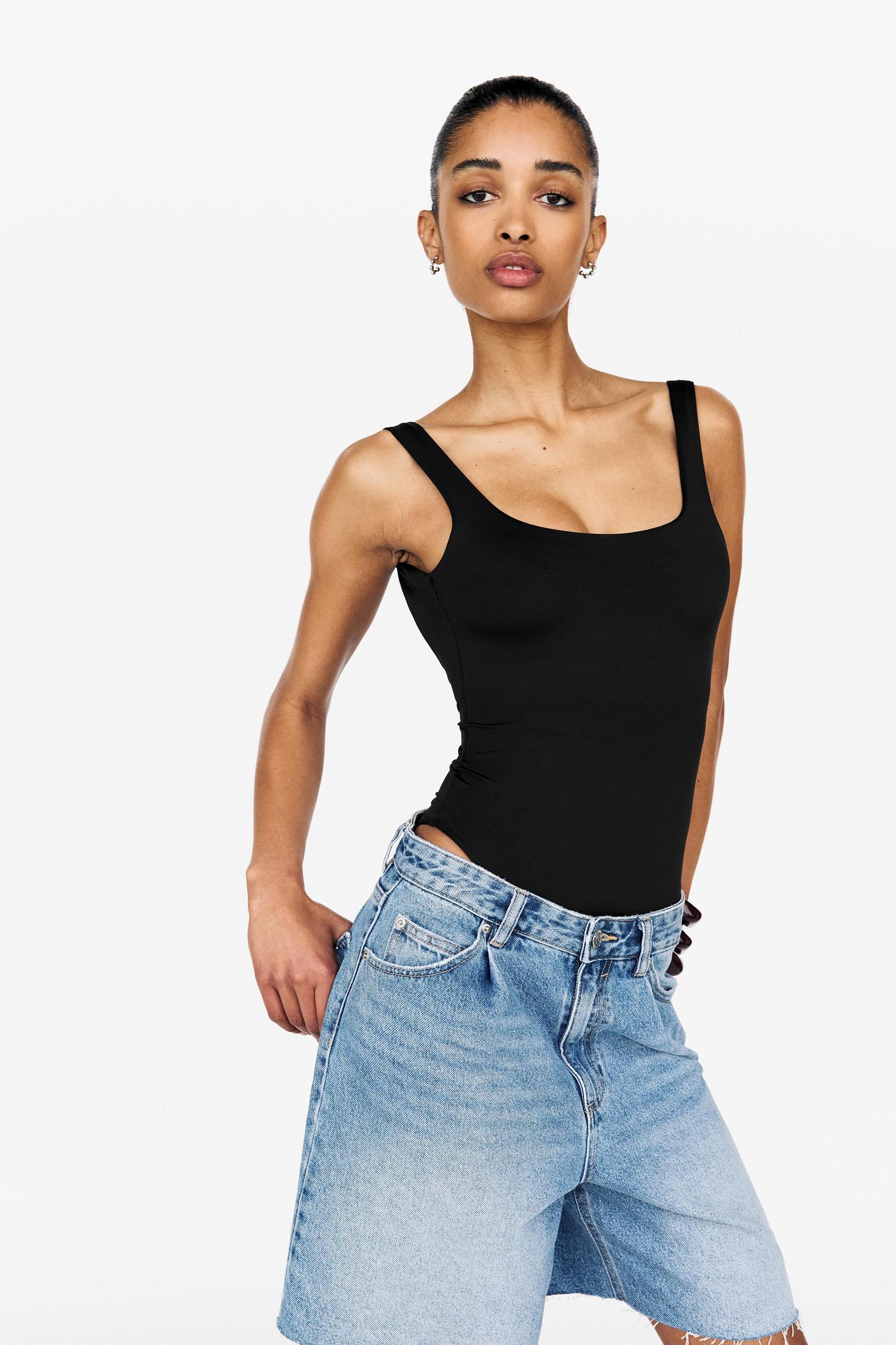 Strappy polyamide bodysuit Product Image