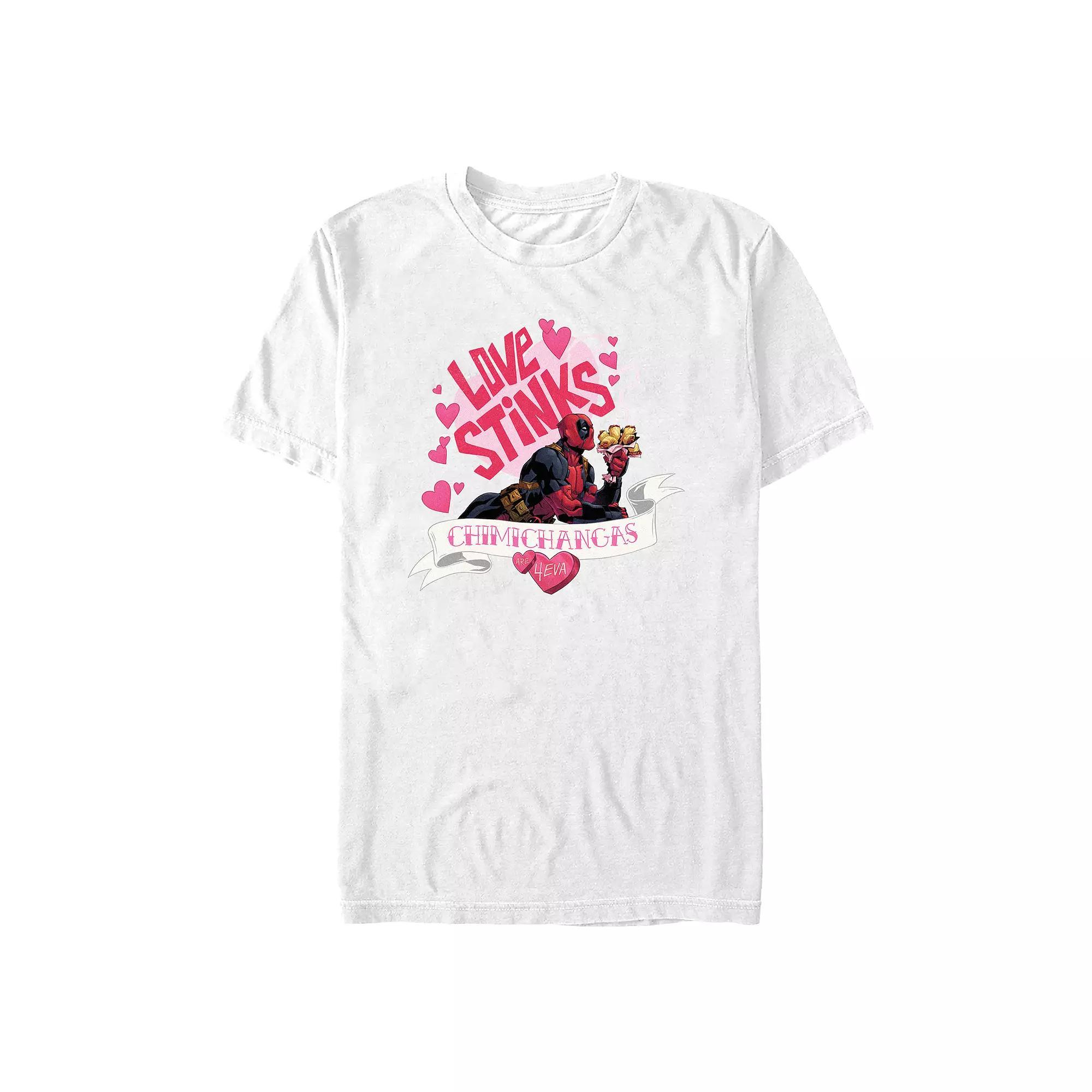 Men's Marvel Deadpool Love Stinks Chimichangas Forever Graphic Tee, Size: XL, White Product Image