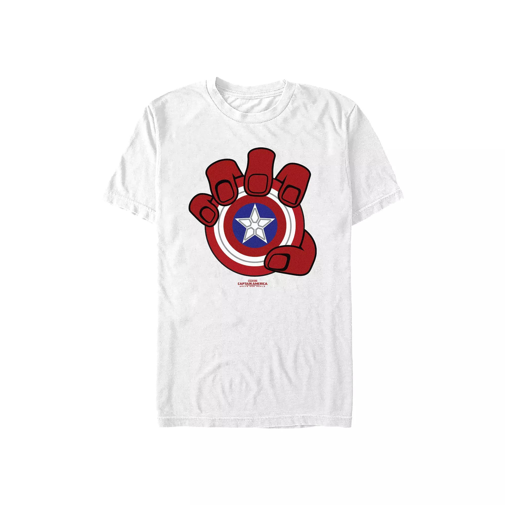 Men's Marvel Captain America Brave New World Red Hand And Shield Graphic Tee,  Product Image