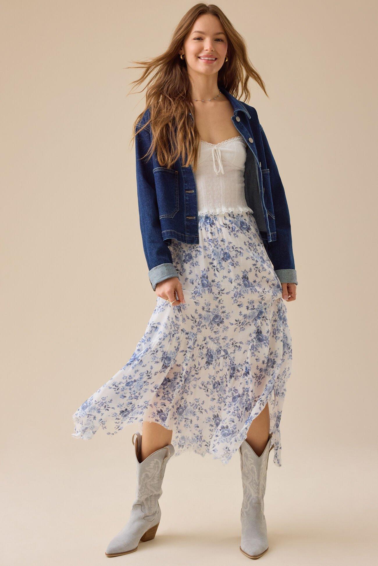 Embry Floral Midi Skirt Product Image