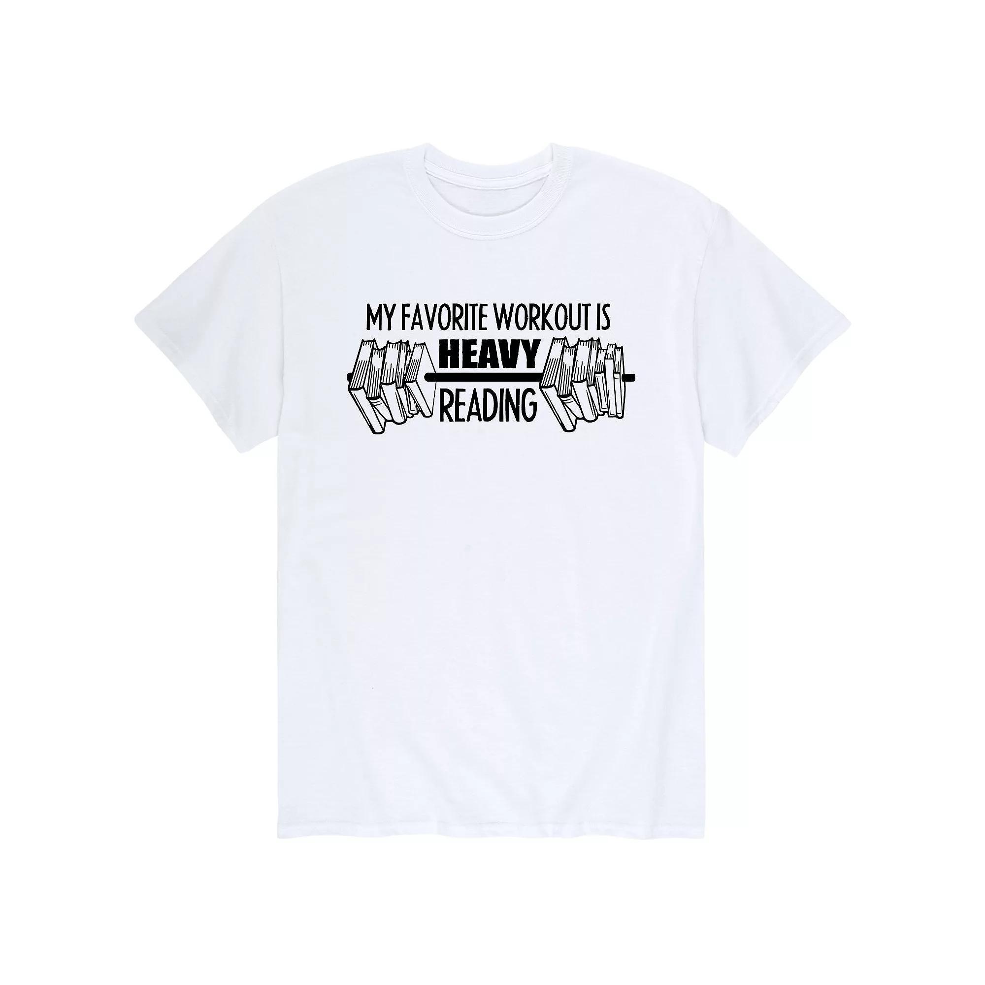 Men's My Favorite Workout Reading Tee, Size: XL, White Product Image