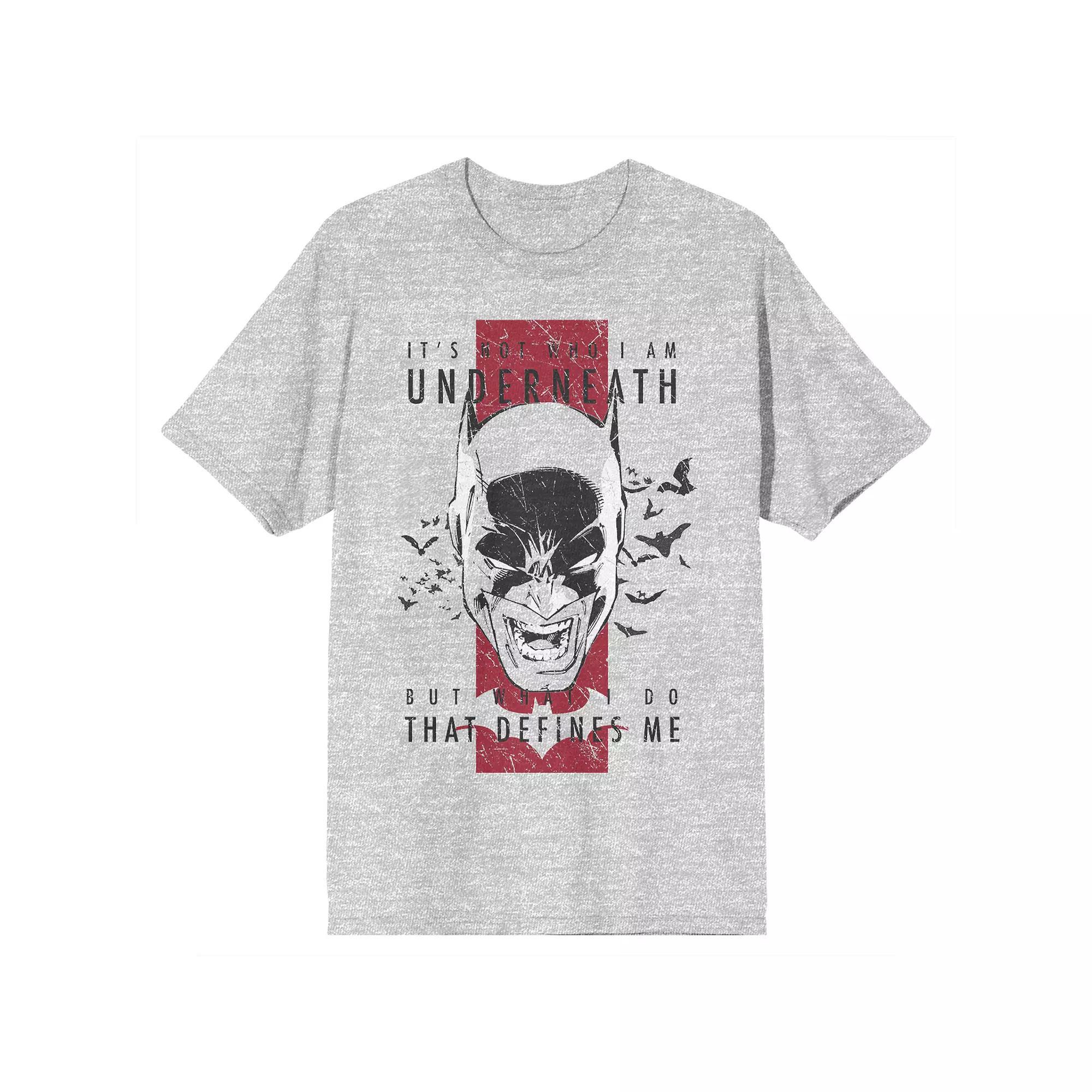 Men's Batman Quote Tee, Size: Large, Grey Product Image