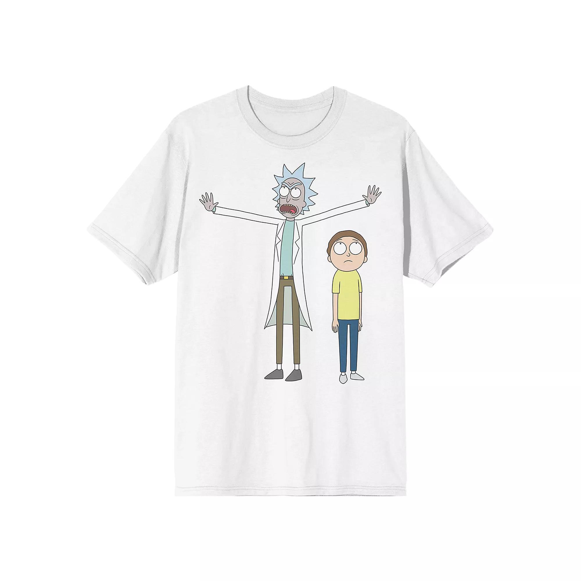 Men's Rick & Morty Front & Back Short Sleeve Graphic T-Shirt, Size: XL, White Product Image