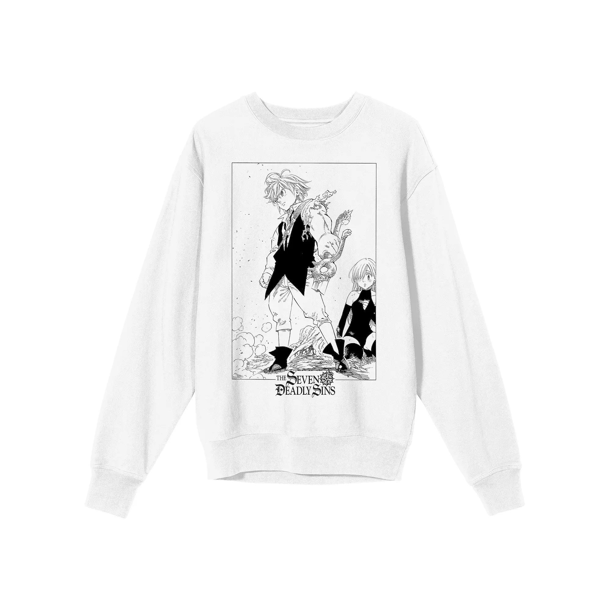 Men's Seven Deadly Sins Meliodas & Elizabeth Liones Long Sleeve Graphic Tee,  Product Image