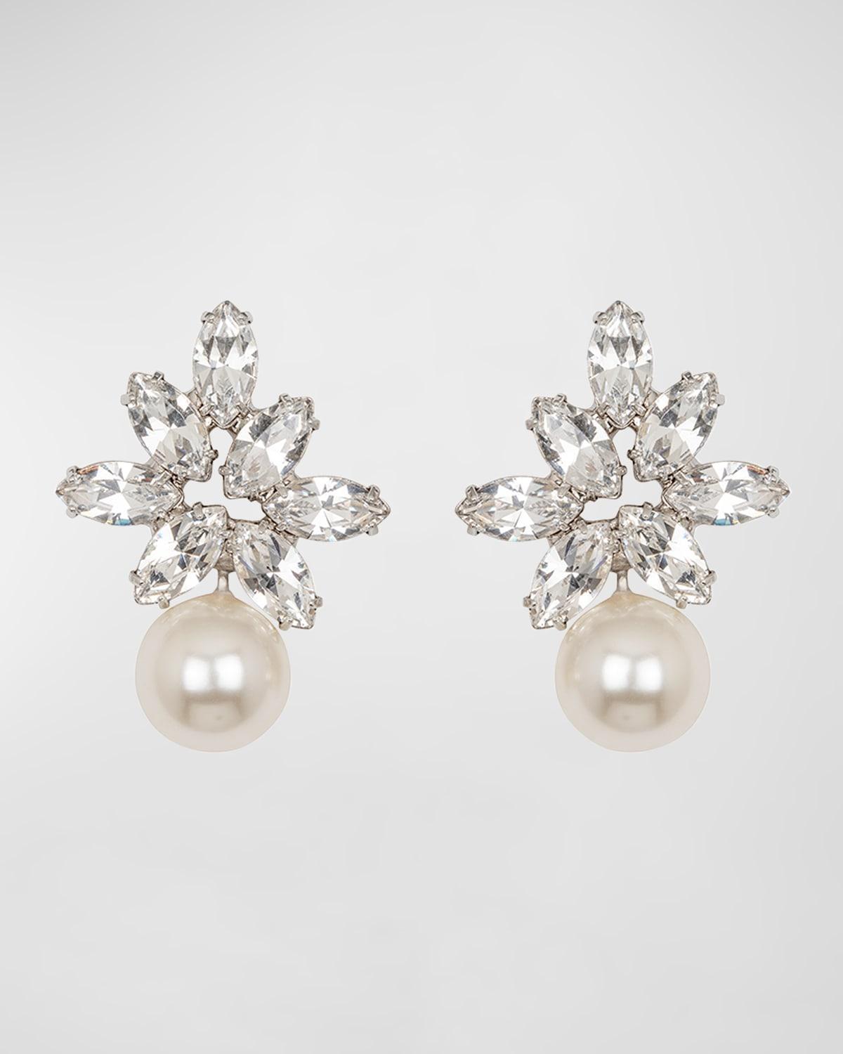 Womens Liza 18K Gold-Plated, Glass Crystal & Faux Pearl Earrings Product Image