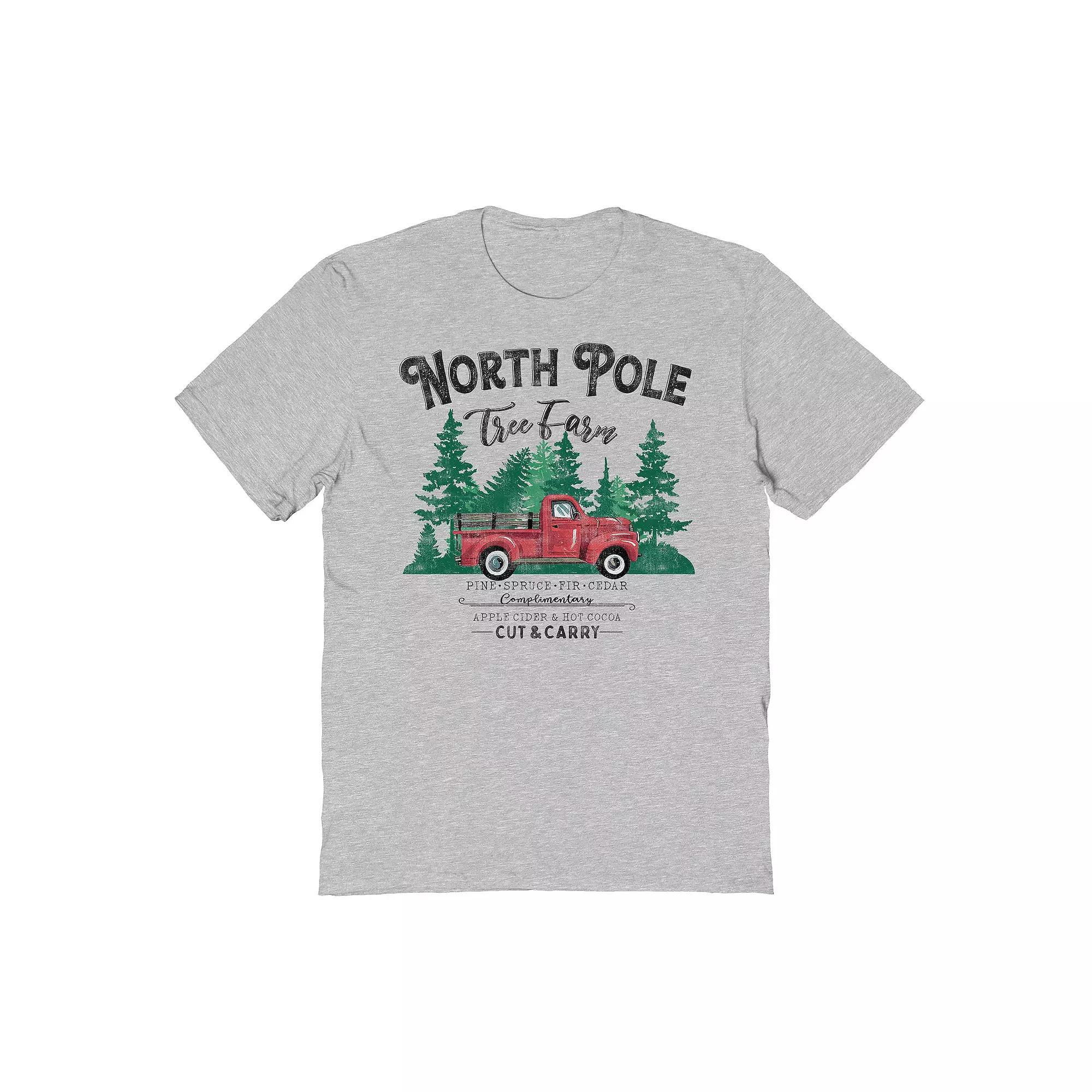 Men's North Pole Tree Farm Graphic Tee, Women's, Size: XL, Sport Gray Product Image