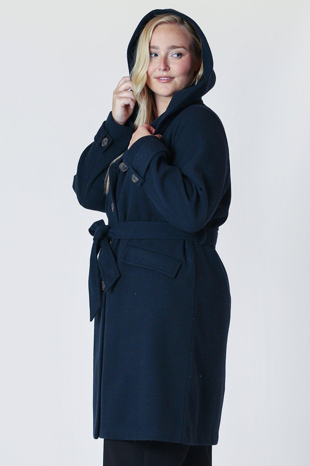 Navy Hooded Trench Product Image