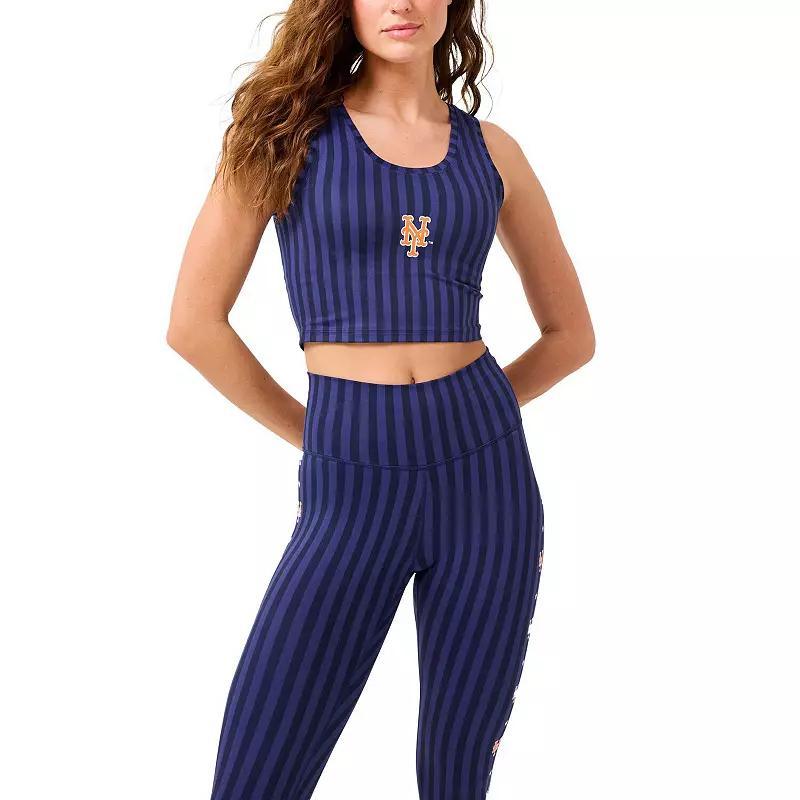 Women's Terez Navy New York Mets Printed Crop Tank Top,  Product Image