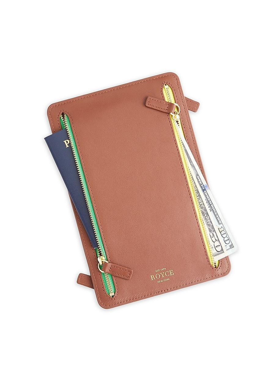 Womens RFID-Blocking 4-Zip Leather Travel Organizer Product Image