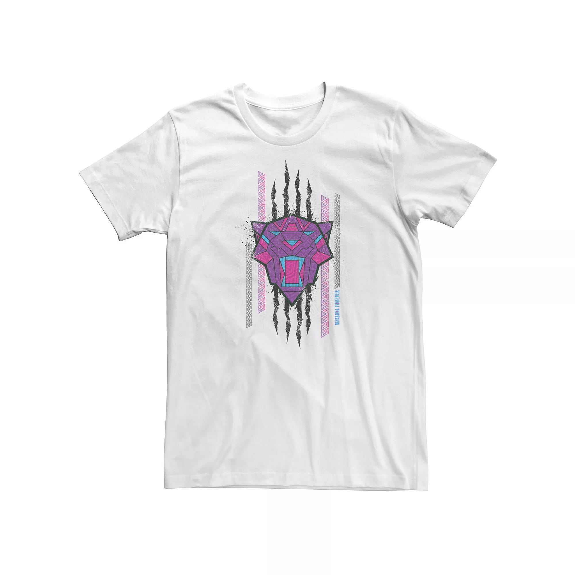 Men's Marvel Wakanda Forever Geometric Black Panther Icon Scratch Tee,  Product Image
