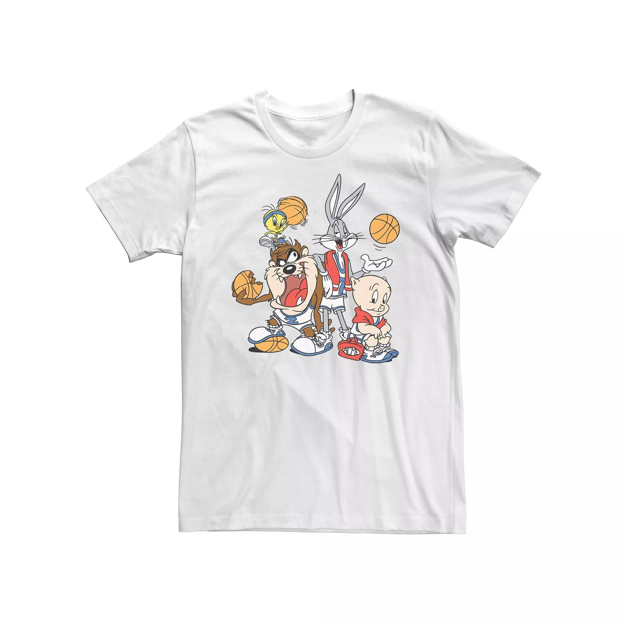 Big & Tall Looney Tunes Basketball Line up Tee, Men's,  Product Image