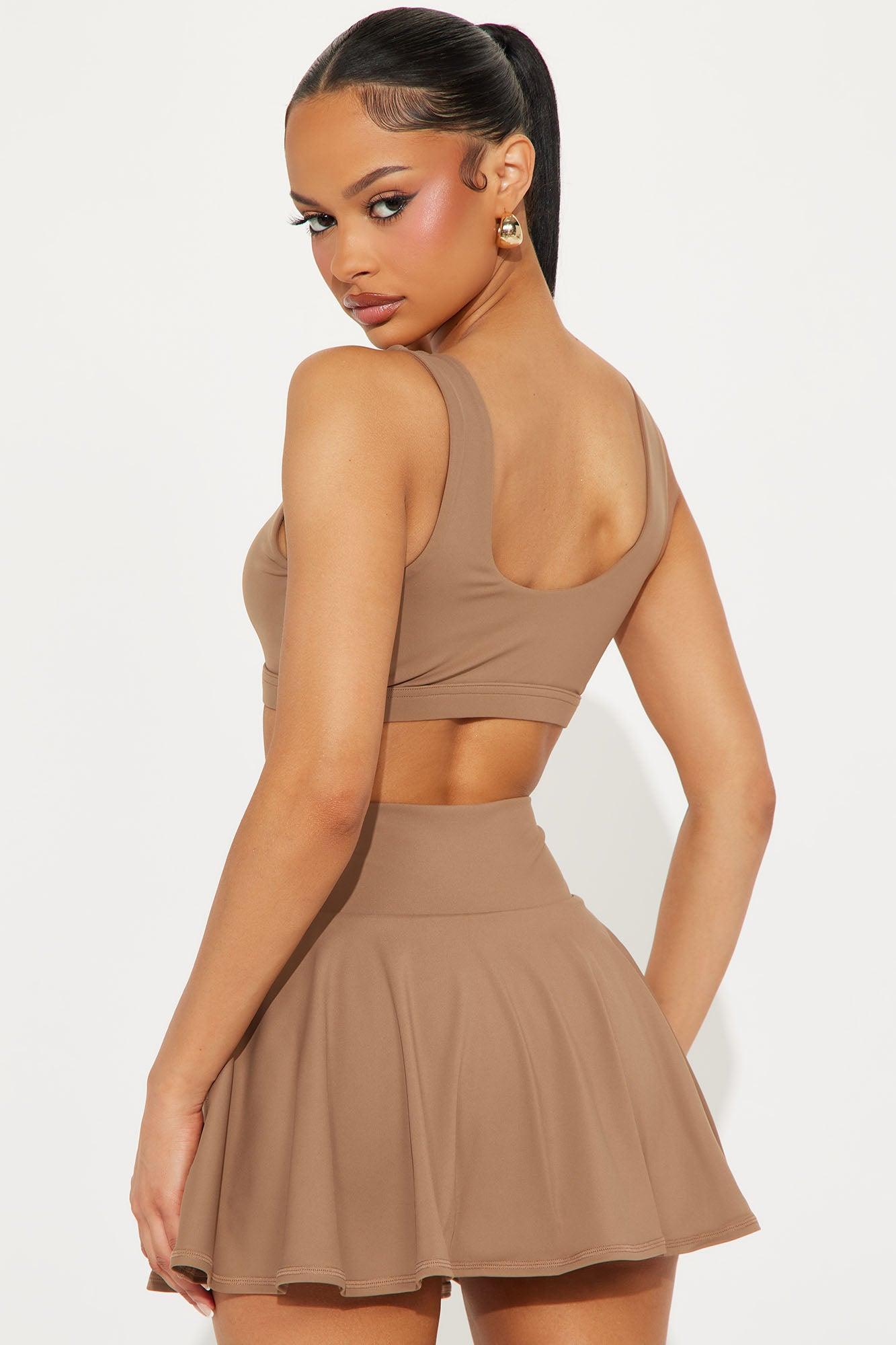 Giselle Active Skort Set - Taupe Product Image