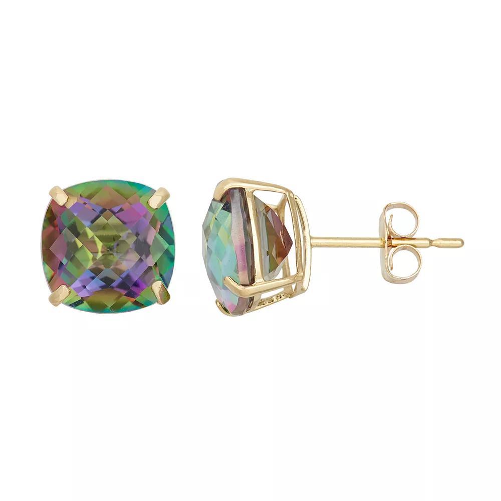 Designs by Gioelli Mystic Topaz 14k Gold Stud Earrings, Women's, Green Product Image