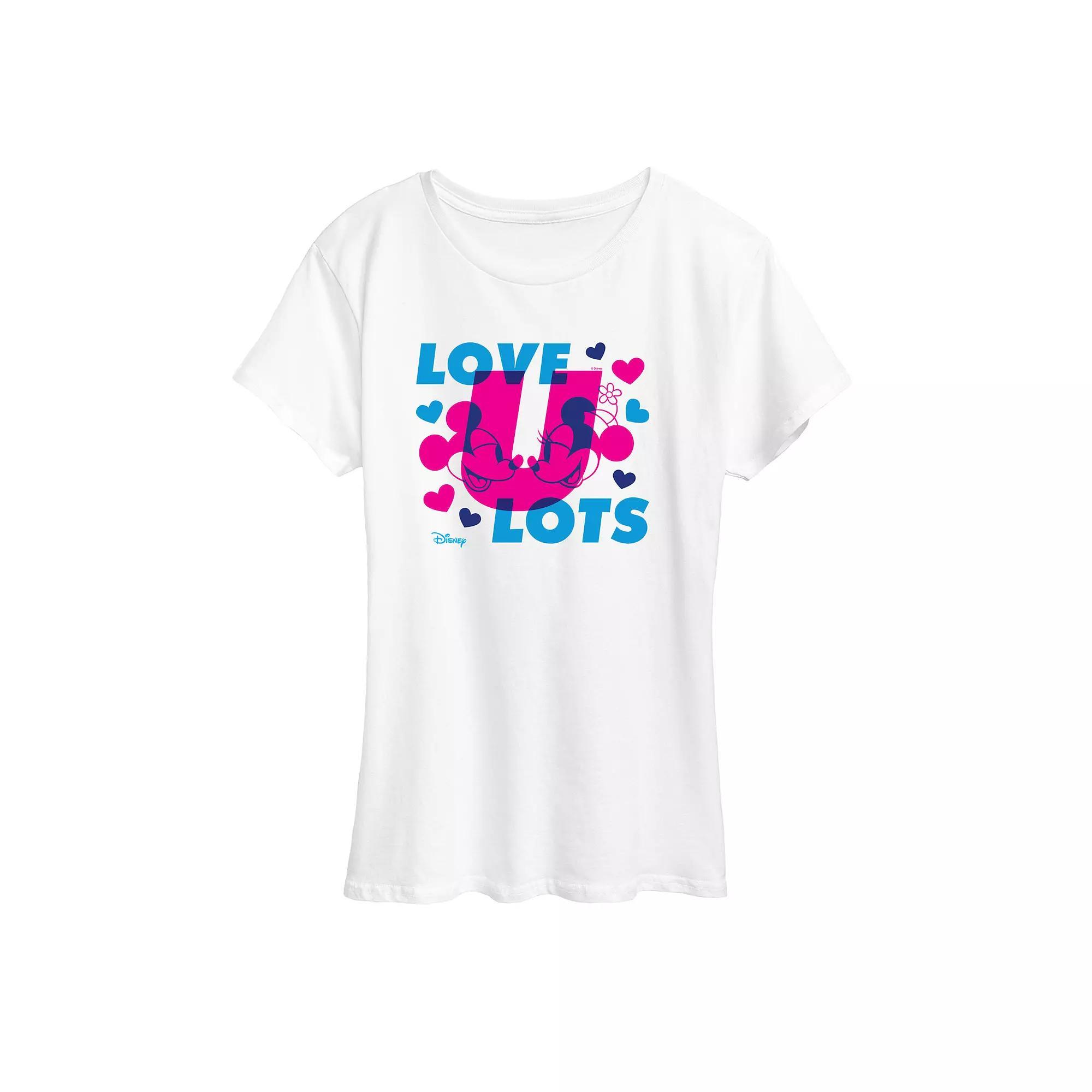 Disney's Mickey & Minnie Mouse Women's Love U Lots Graphic Tee, Size: Large, White Product Image