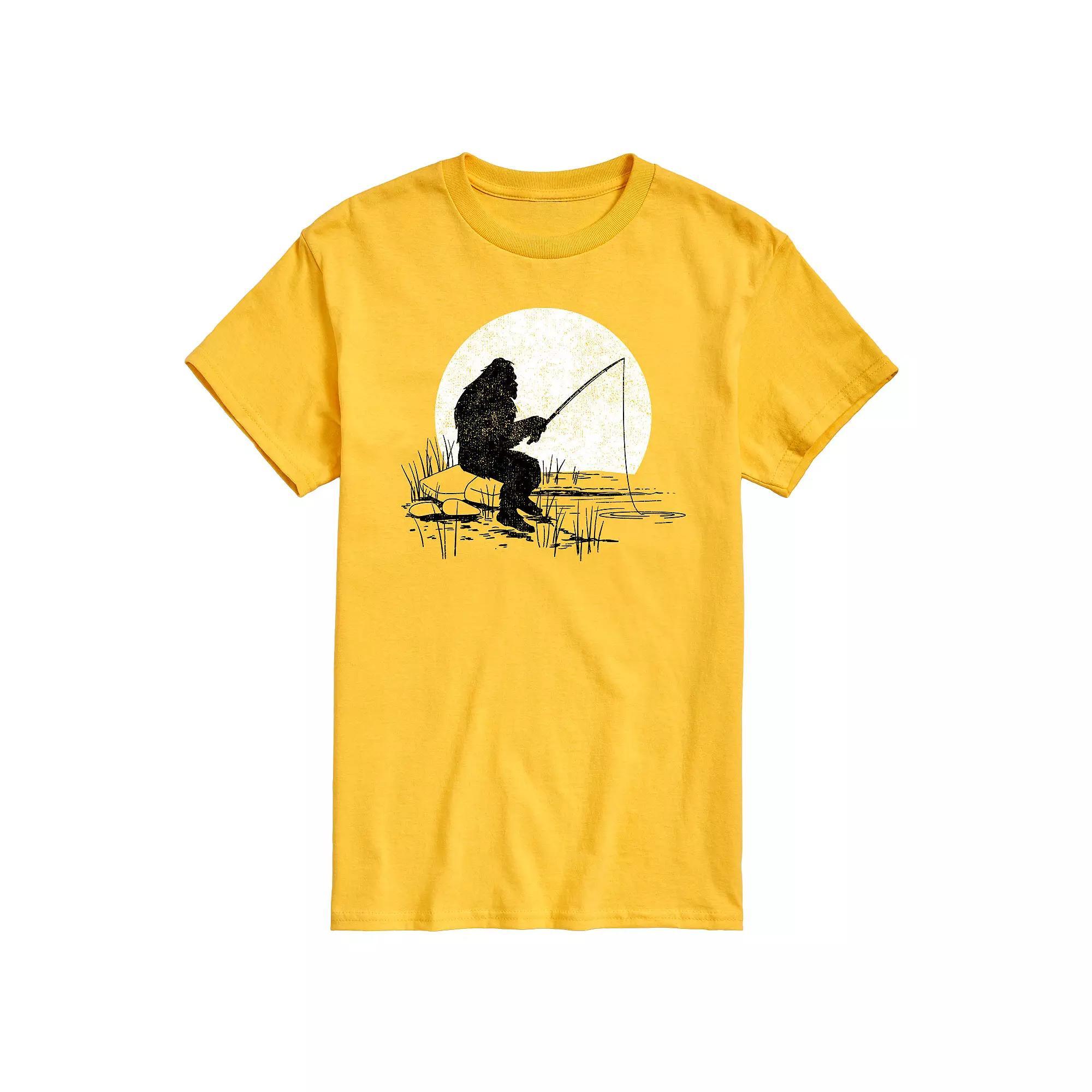 Men's Sasquatch Fishing Graphic Tee,  Product Image