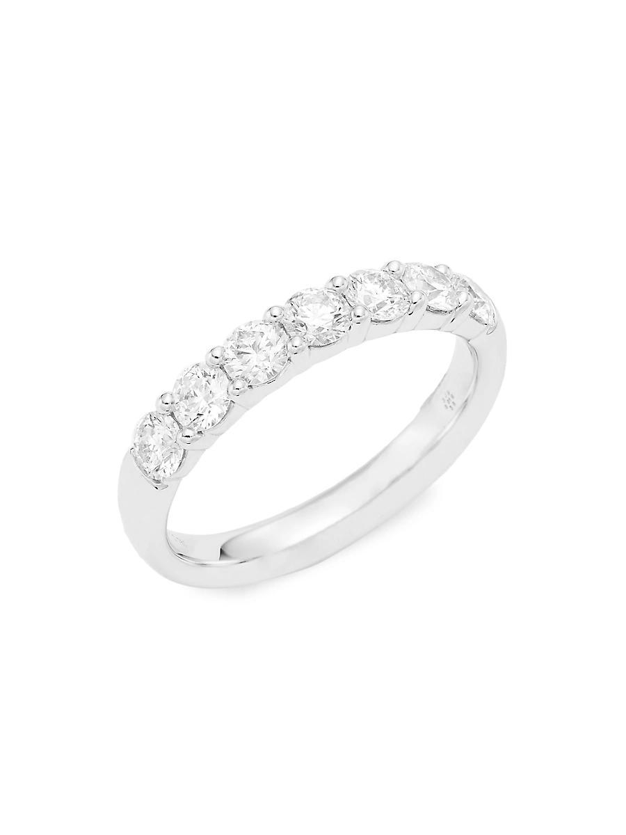 Womens Signature 18K White Gold & Diamond 7-Stone Ring Product Image