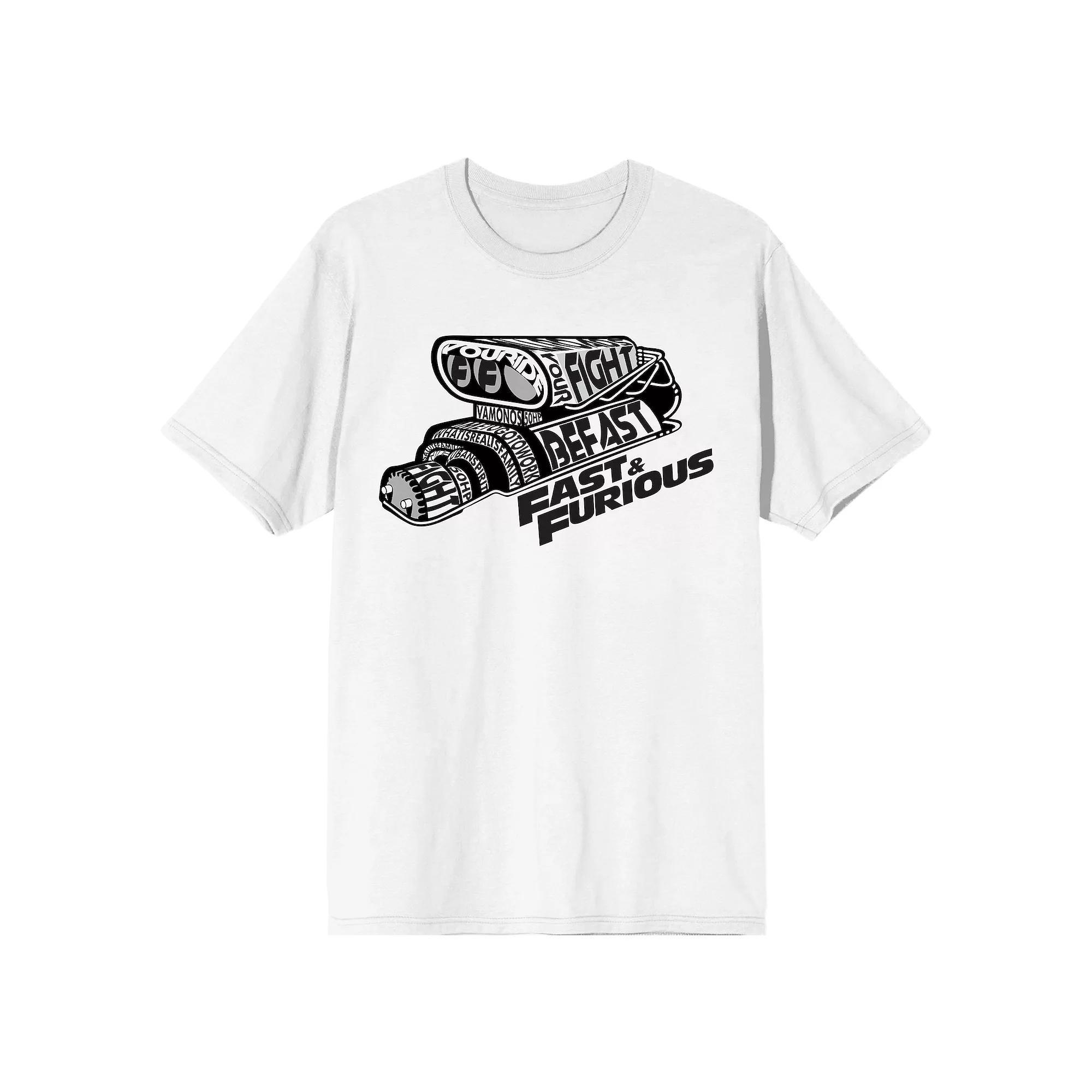 Men's The Fast & The Furious Race Tee, Size: Small, White Product Image