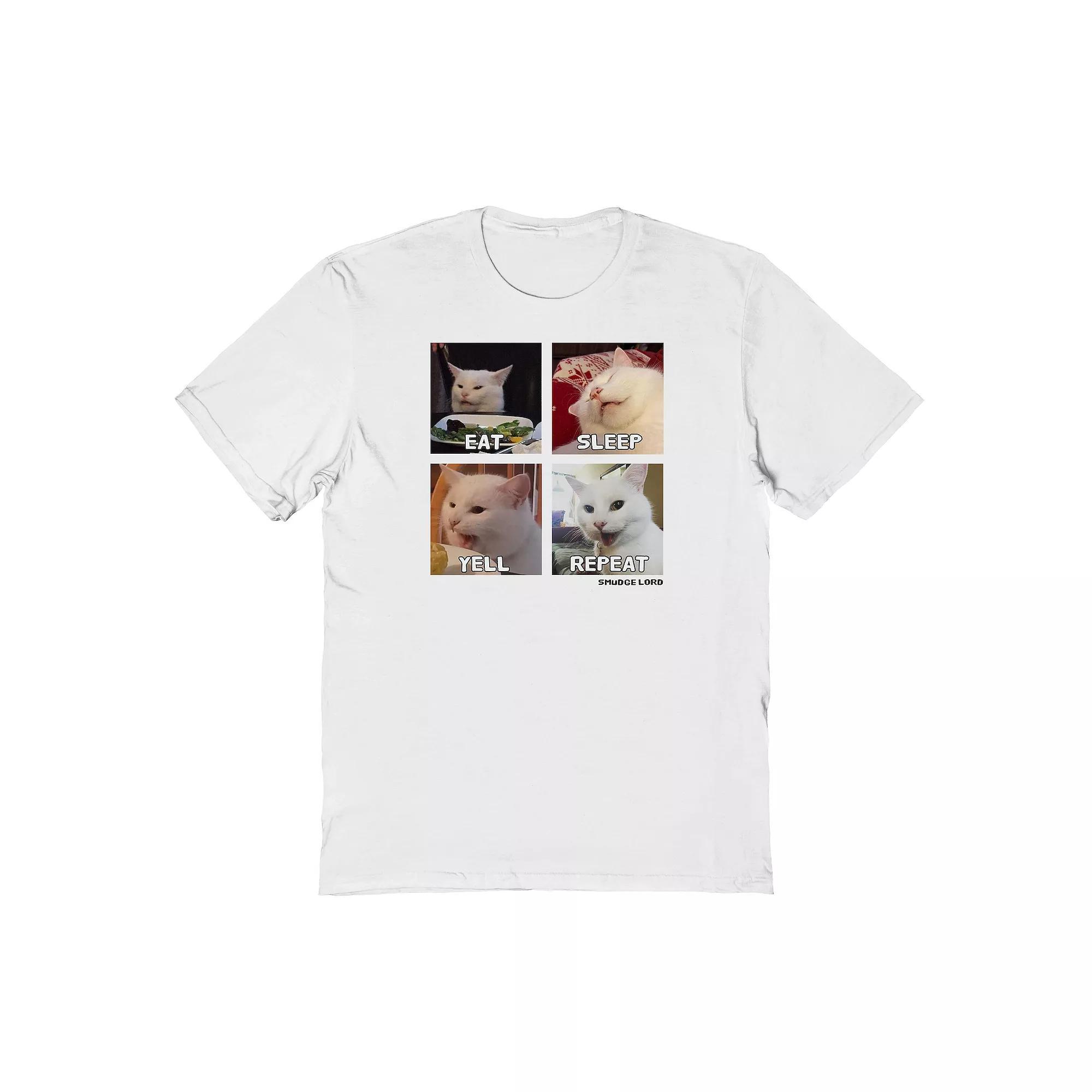 Men's Graphic Tee Eat Sleep, Size: XL, White Product Image