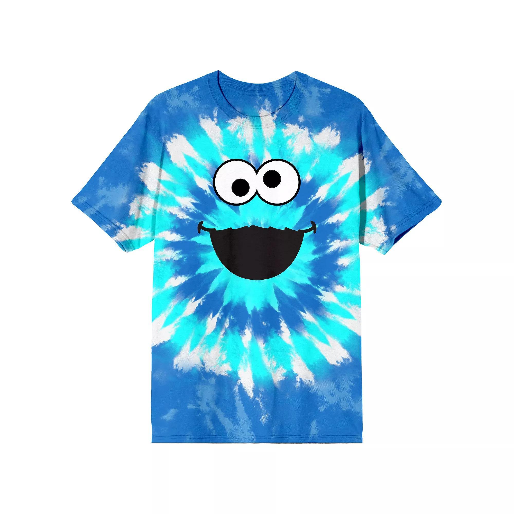 Men's Sesame Street Cookie Monster Tie Dye Graphic Tee, Size: XL, Blue Product Image