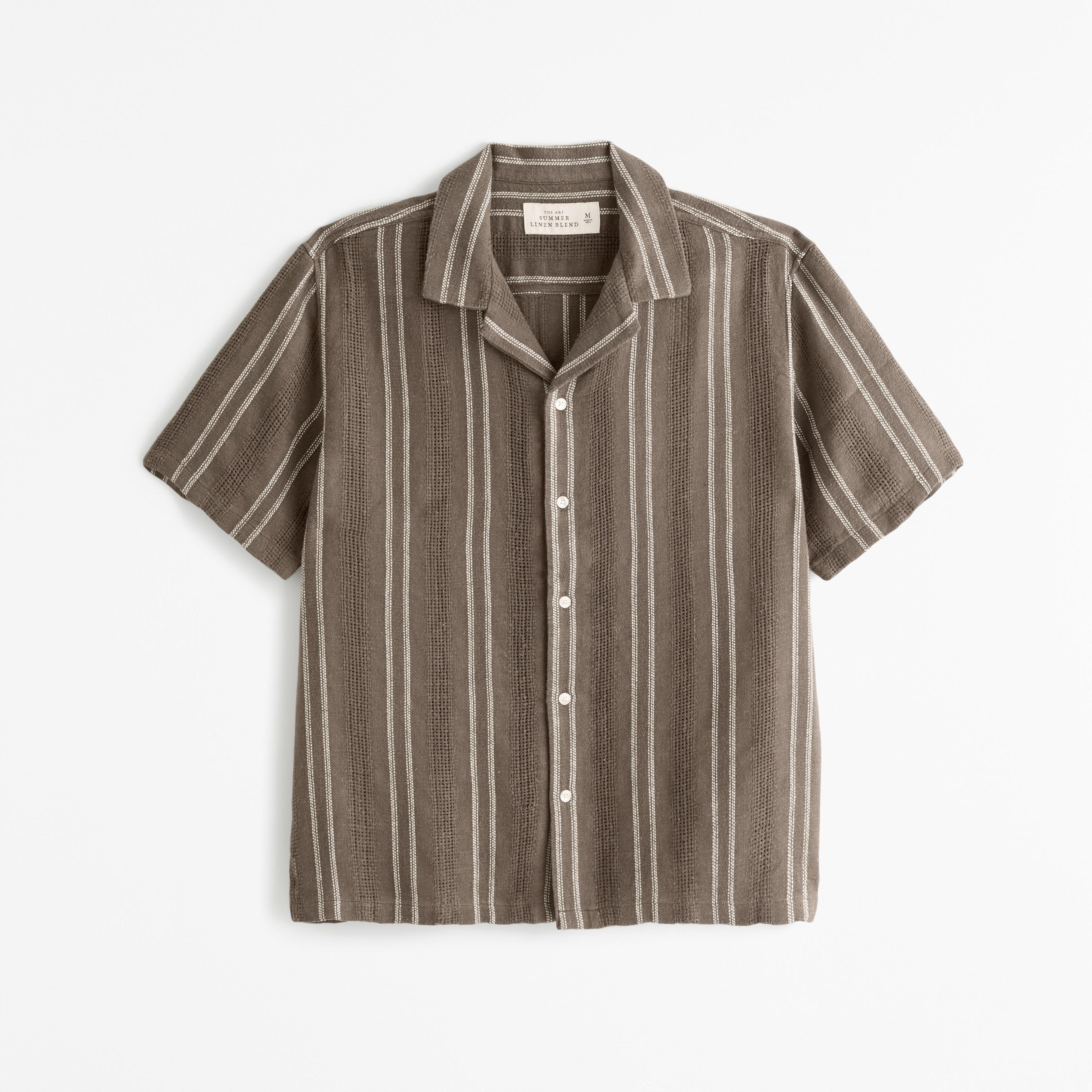 Camp Collar Summer Linen-Blend Shirt Product Image