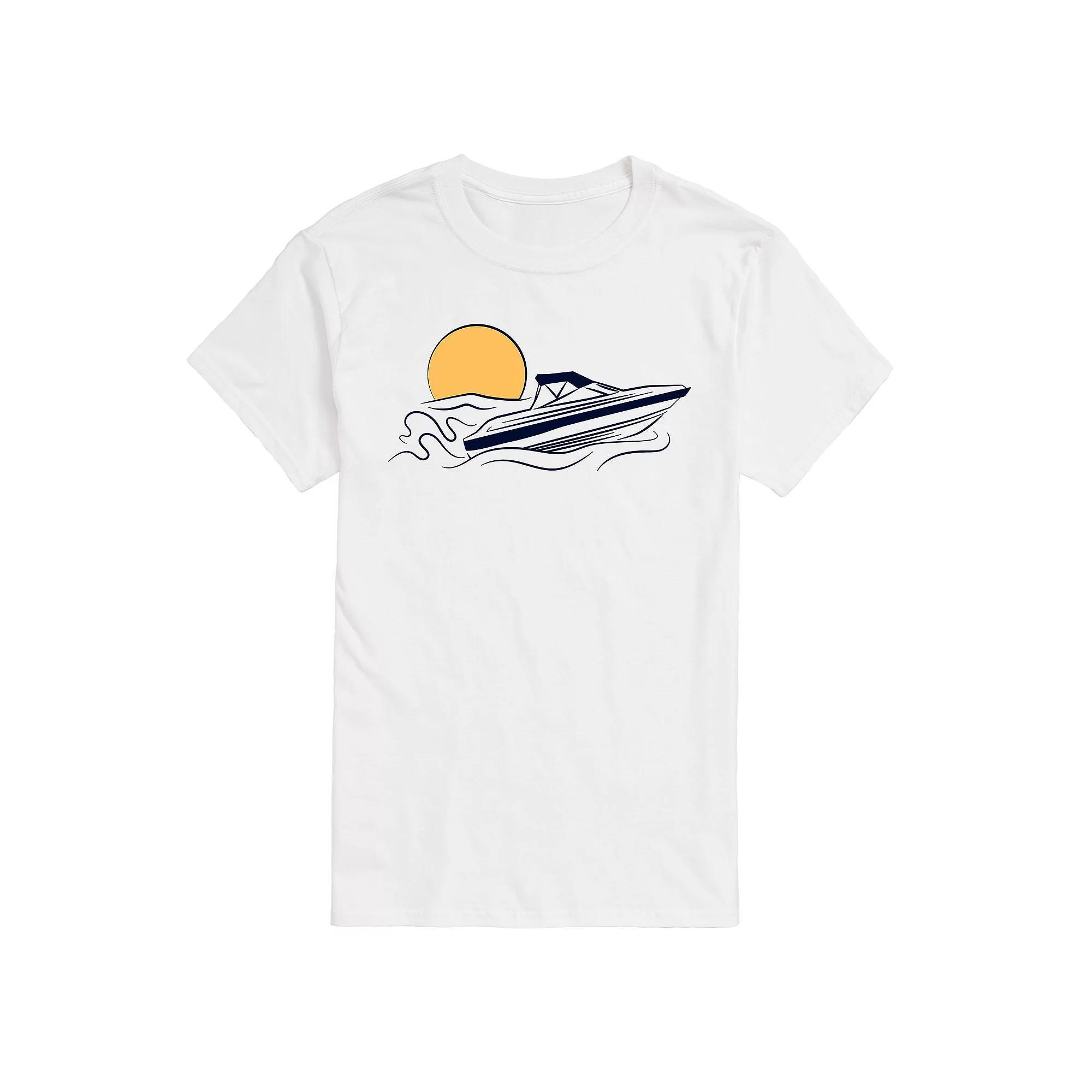 Big & Tall Speed Boat Graphic Tee, Men's, Size: XXL Tall, White Product Image