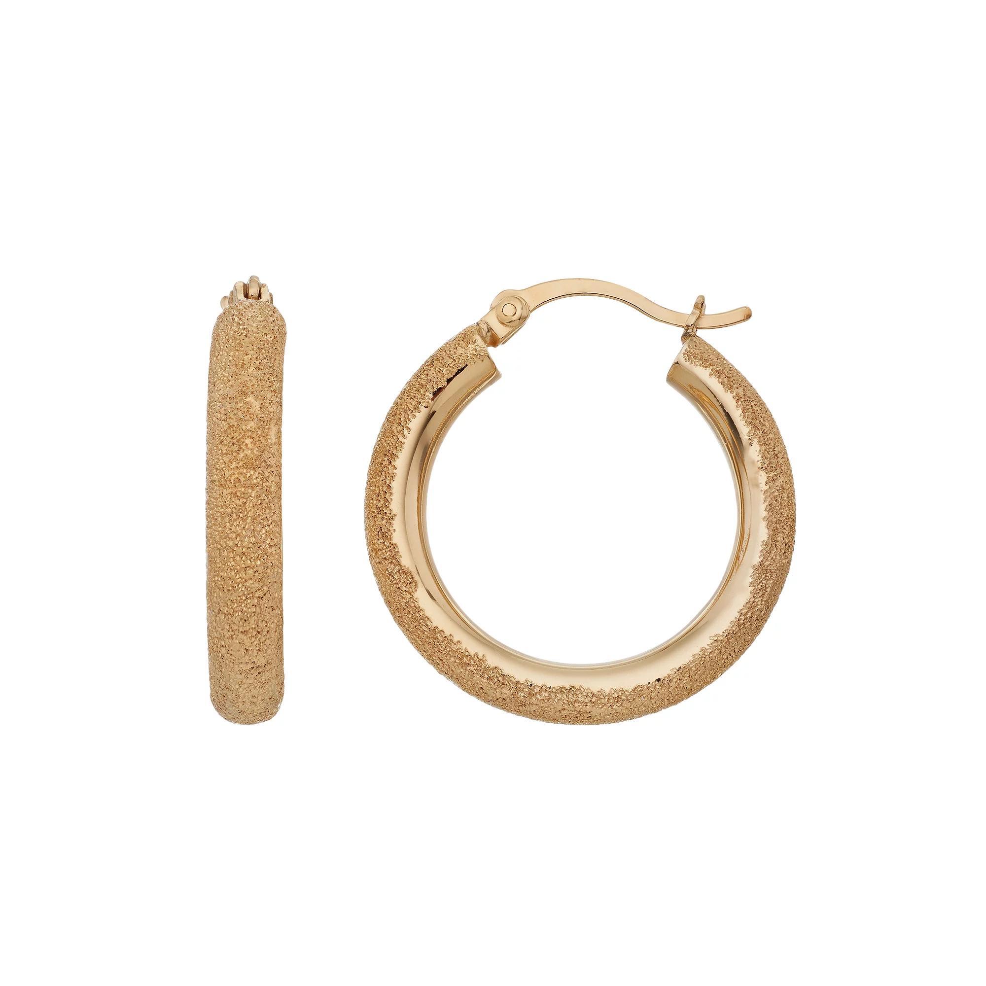 Sterling Silver Hoop Earrings, Women's, 18k Gold Over Silver Product Image