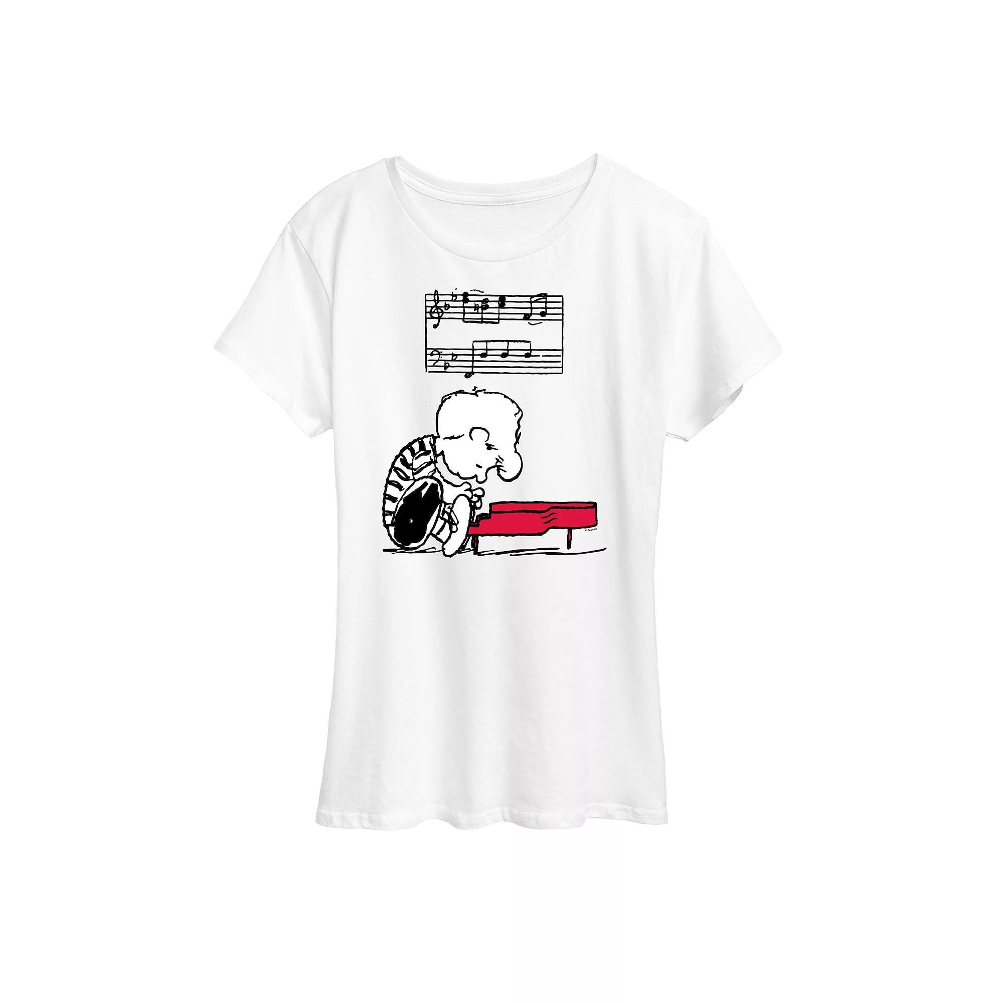 Women's Peanuts Schroeder Piano Graphic Tee,  Product Image