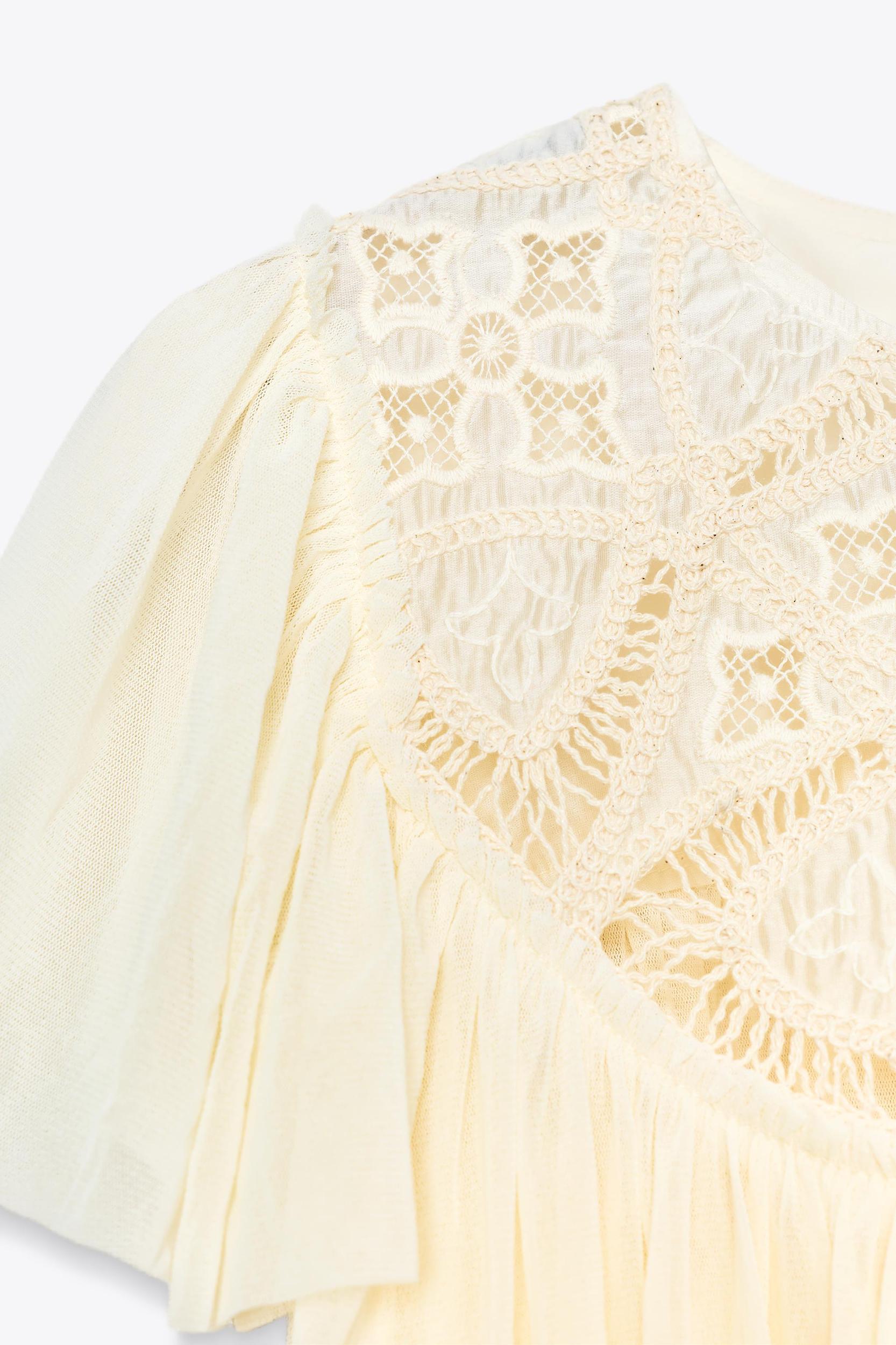 EMBROIDERED FLOWY TOP Product Image