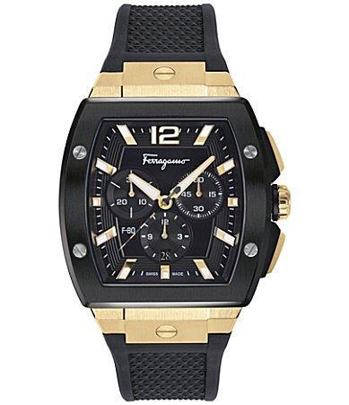 Ferragamo F-80 Tonneau Ion Plated Stainless Steel Chronograph Watch, 41.8mm Product Image