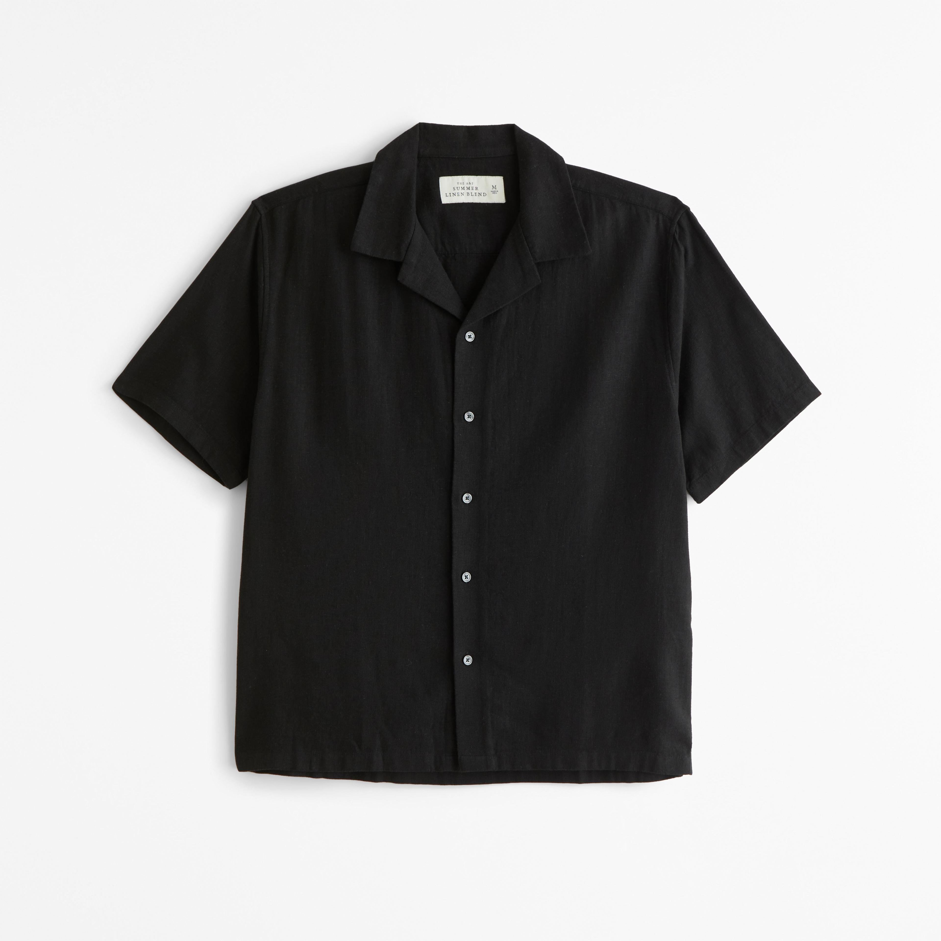 Camp Collar Summer Linen-Blend Shirt Product Image