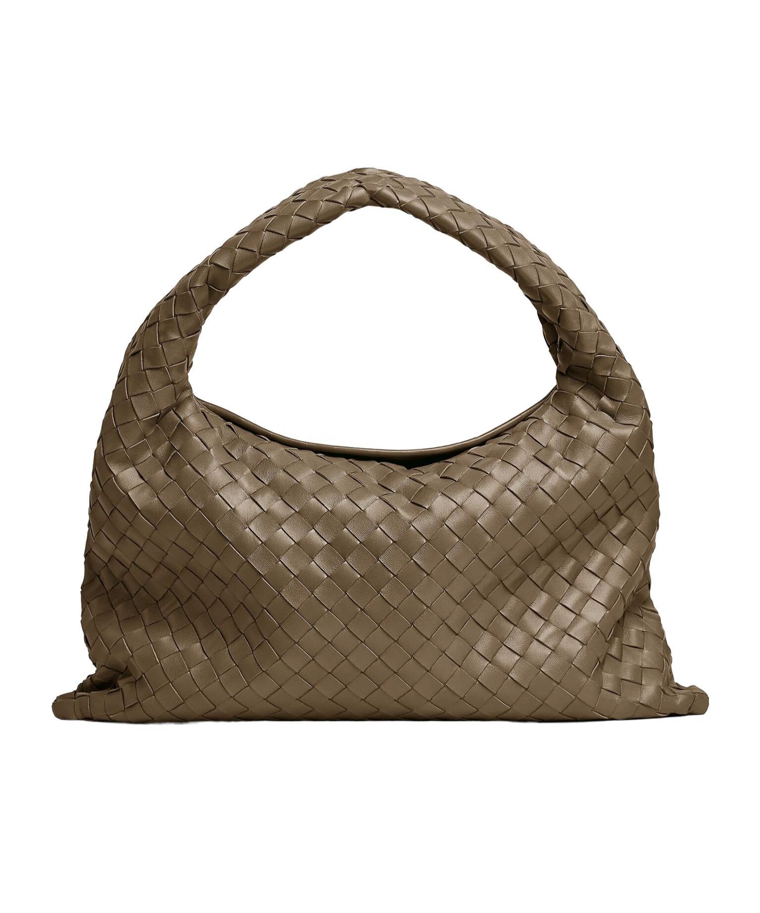 BOTTEGA VENETA Small Lambskin Hop Shoulder Bag In Brown Product Image