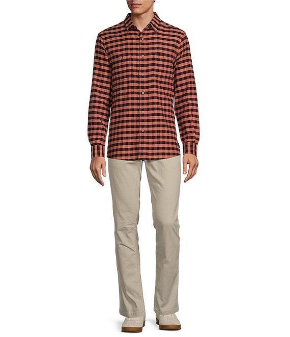 Rowm Long Sleeve Small Check Slub Button Front Woven Shirt Product Image
