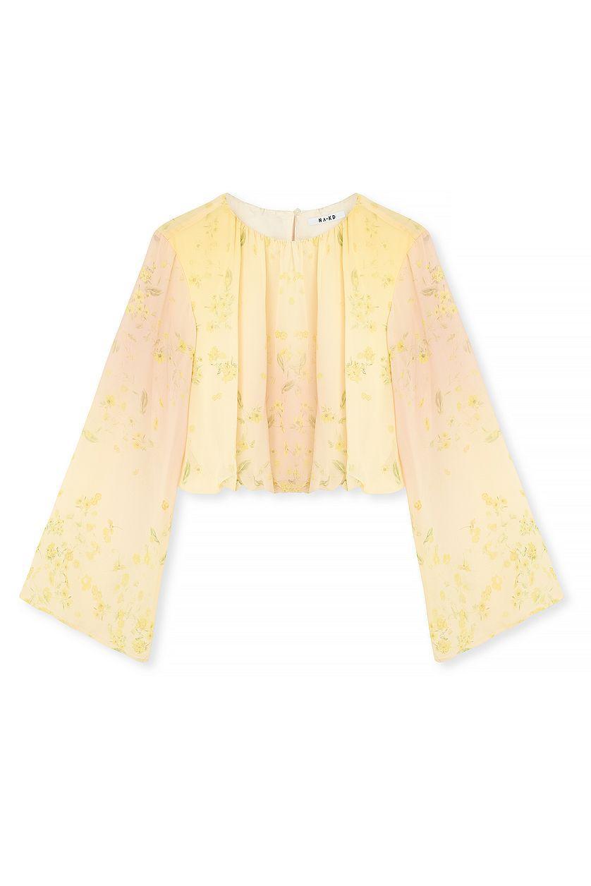 Draped Flowy Long Sleeve Blouse Product Image