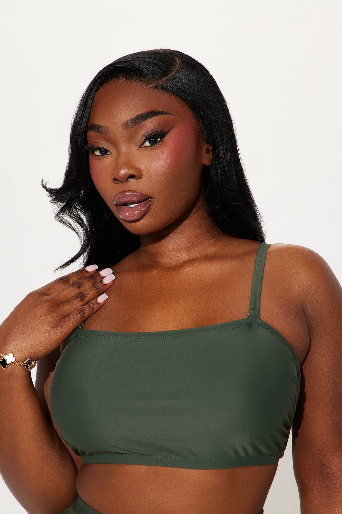 Maui Mix And Match Bandeau Bikini Top - Olive Product Image