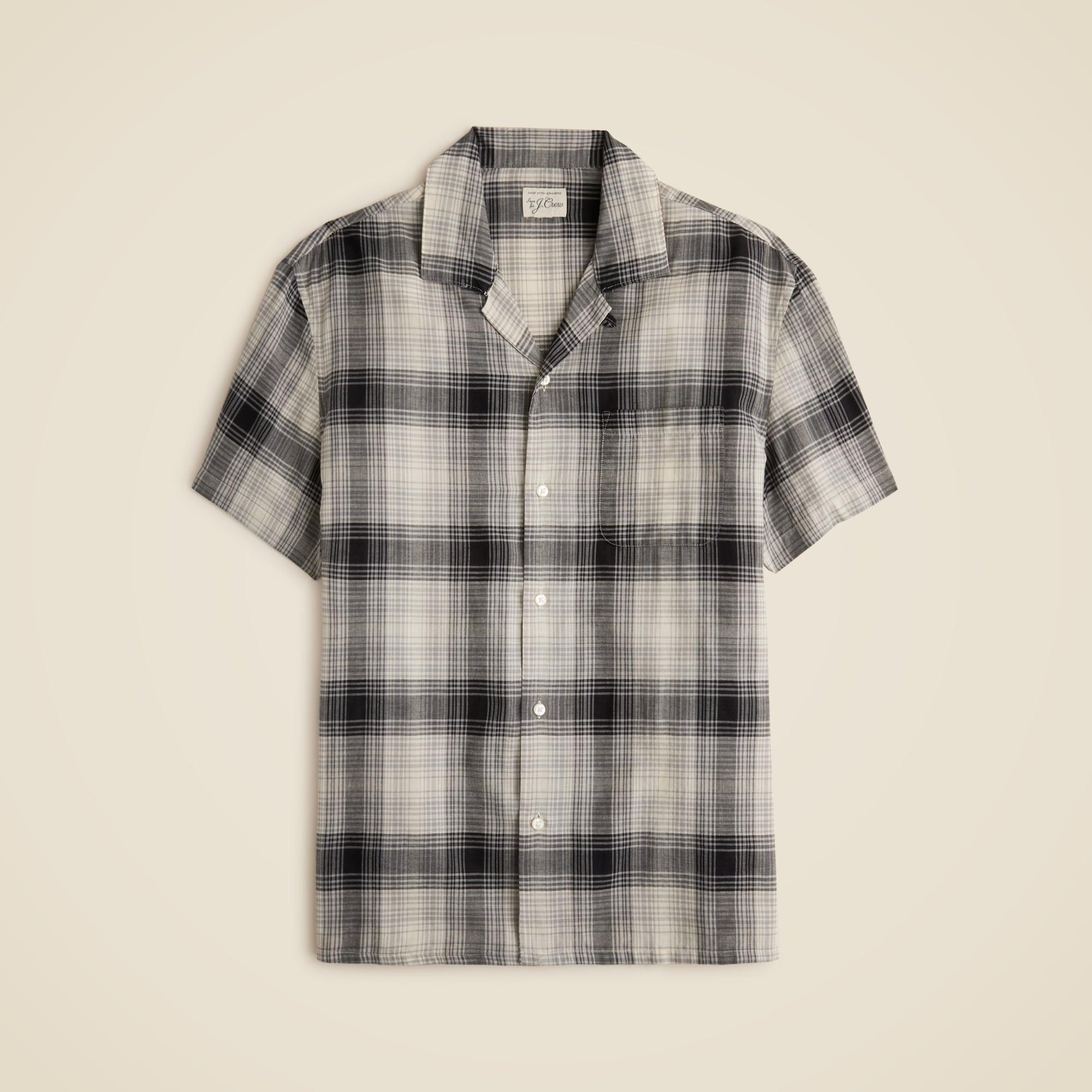 Short-sleeve cotton gauze camp-collar shirt Product Image