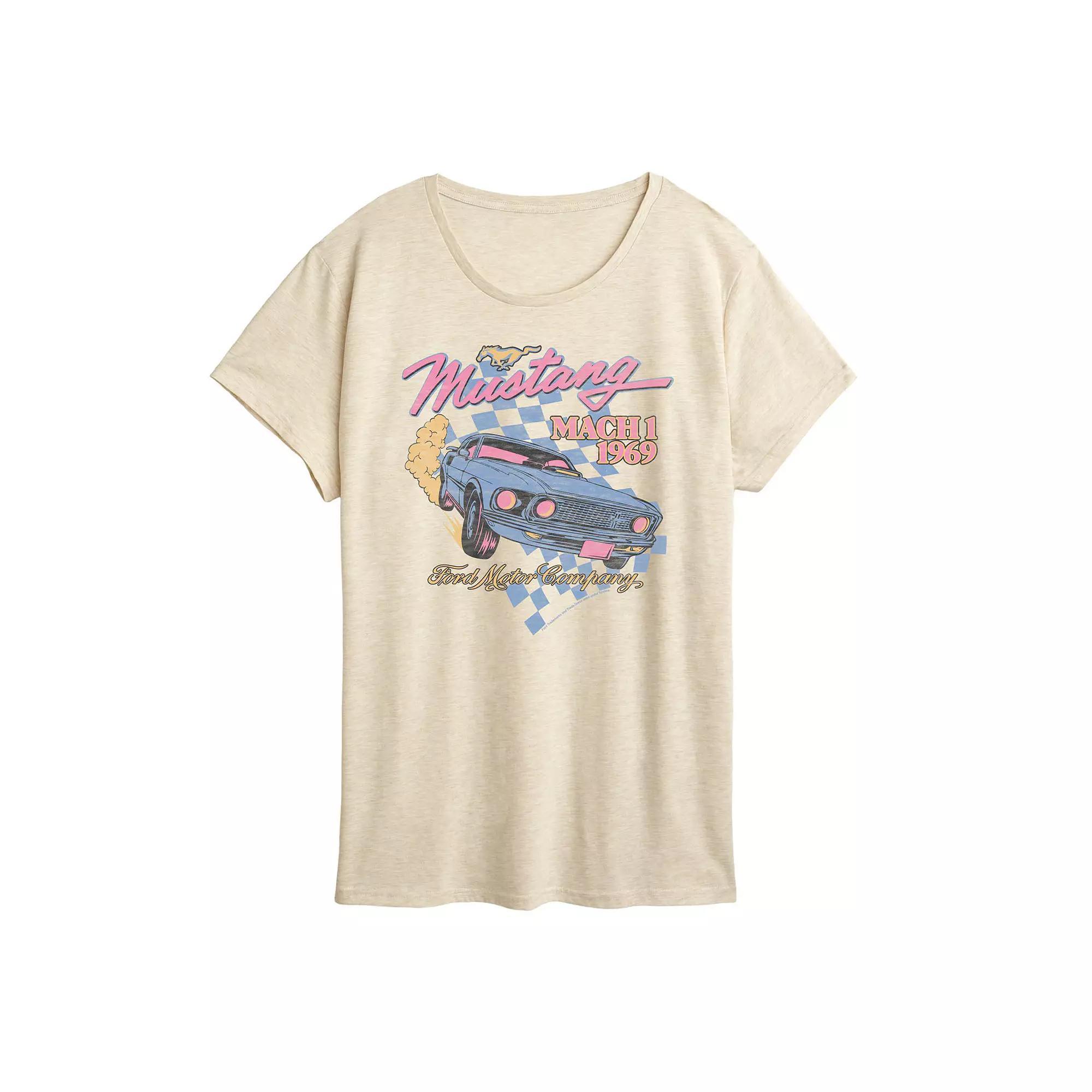 Women's Ford Mustang Mach 1 1969 Graphic Tee, Size: Large, Beige Product Image