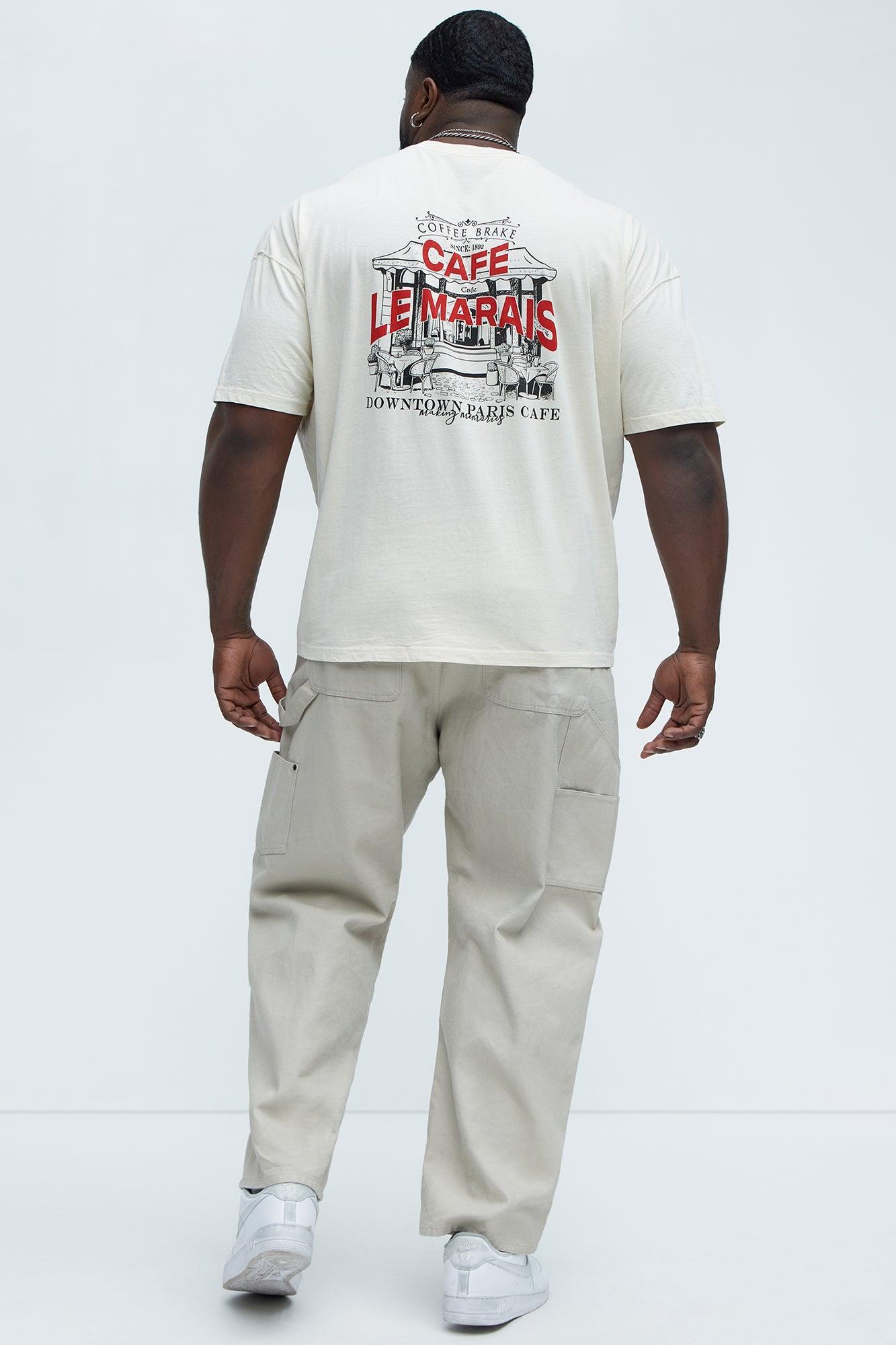 Cafe Le Marais Oversized Short Sleeve Tee - Cream Product Image