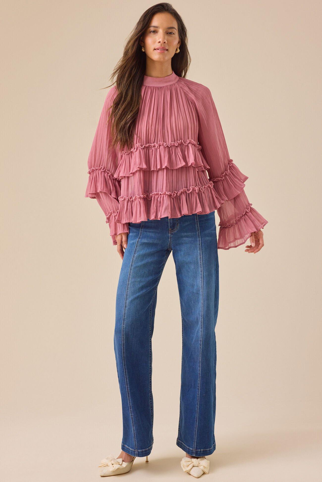 Odette Chiffon Ruffle Top Product Image