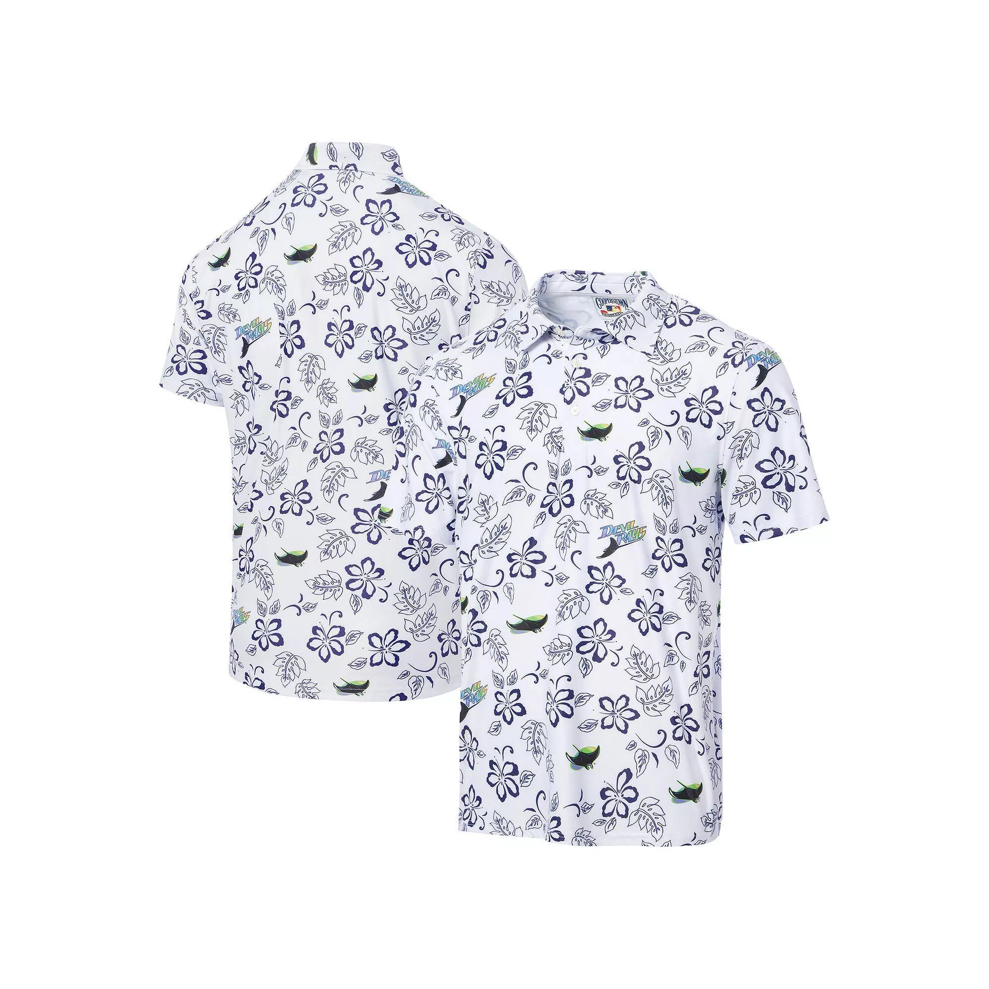 Men's Reyn Spooner White Tampa Bay Rays Cooperstown Collection Performance Polo, Size: Large Product Image